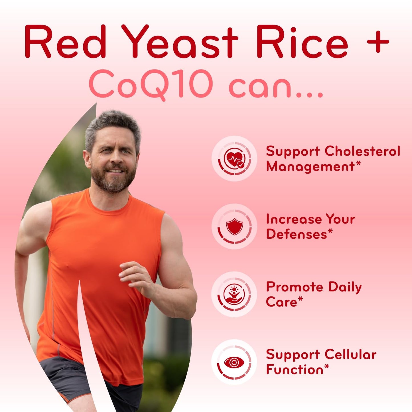 Clear Formulas Red Yeast Rice with CoQ10 Capsules, 1200 mg Red Yeast Rice & 100 mg CoQ10 per Serving, 120 Count