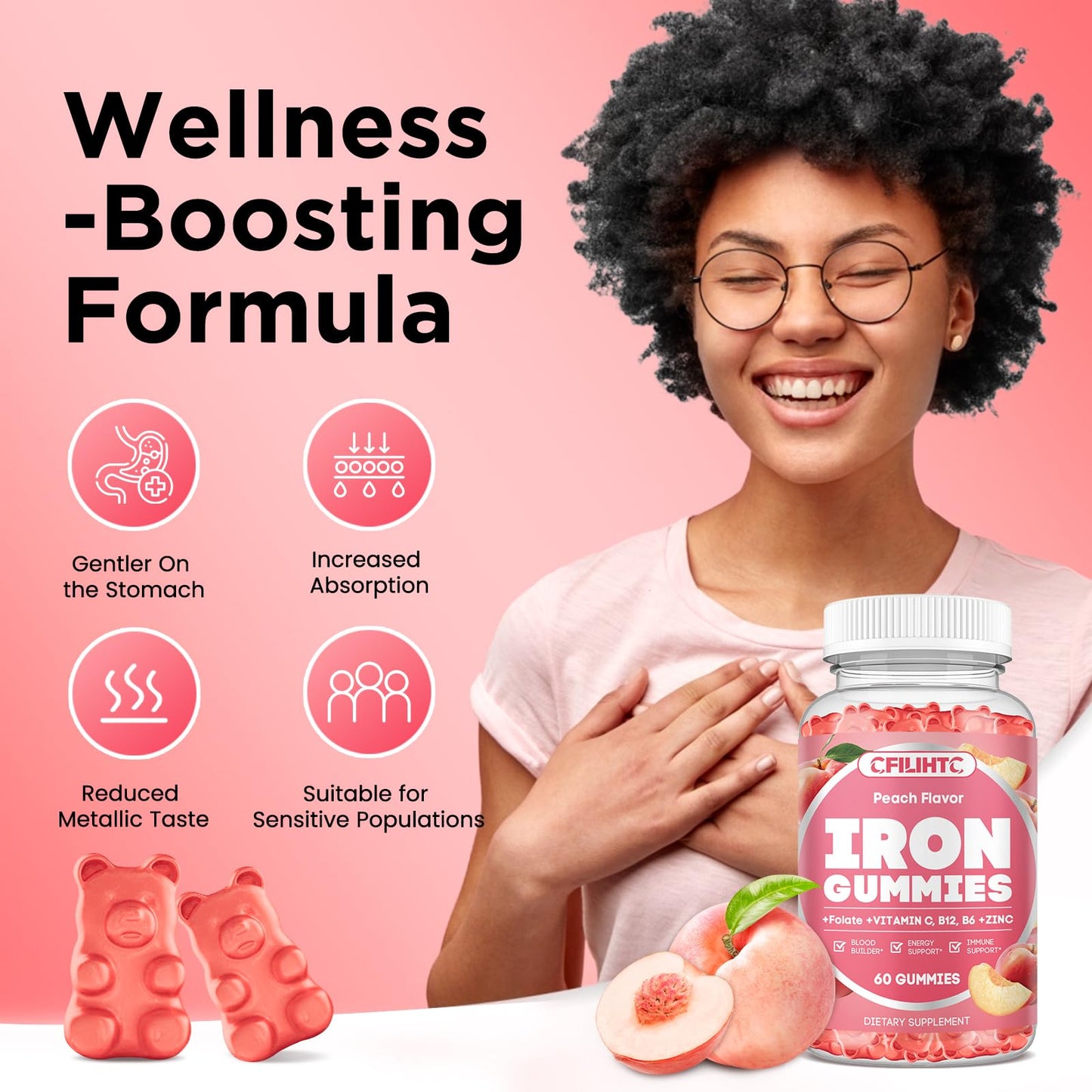 CFILIHTC Iron Gummies 60 Count