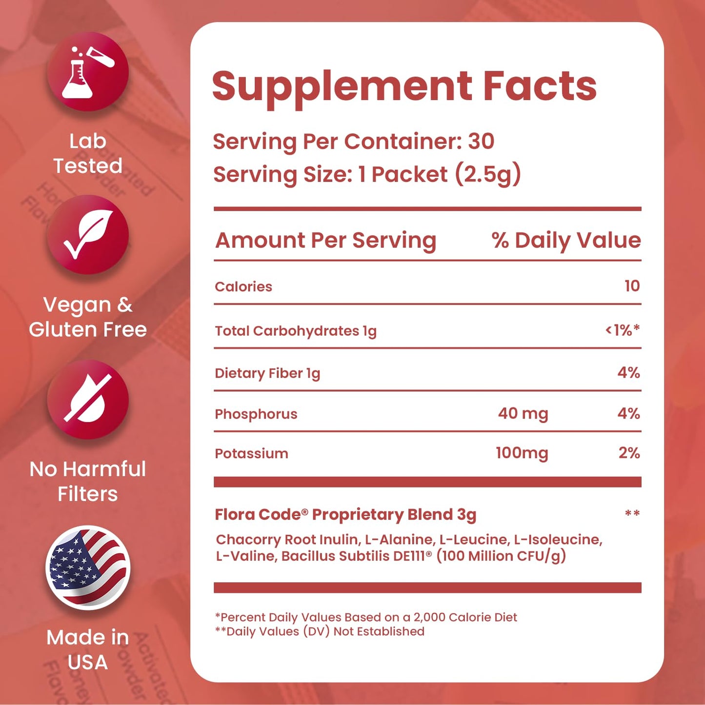 Flora Code Probiotic Powder 4.01 Ounce