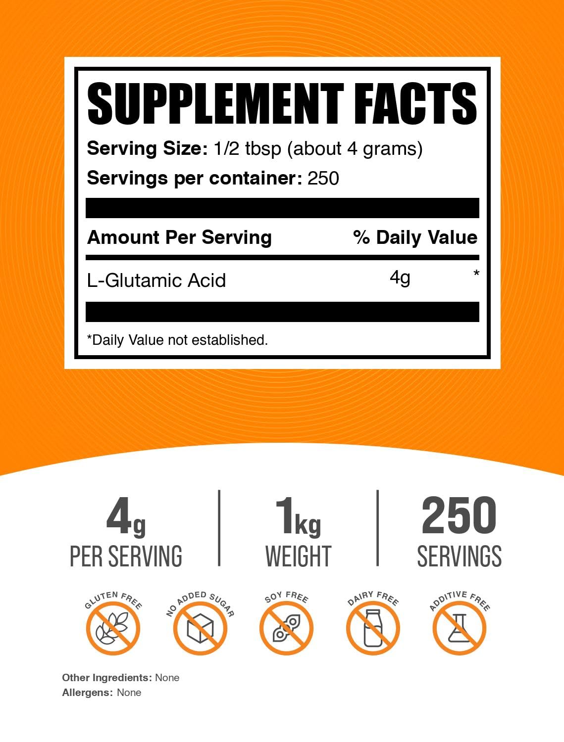 BulkSupplements L-Glutamic Acid Powder 35.3 oz