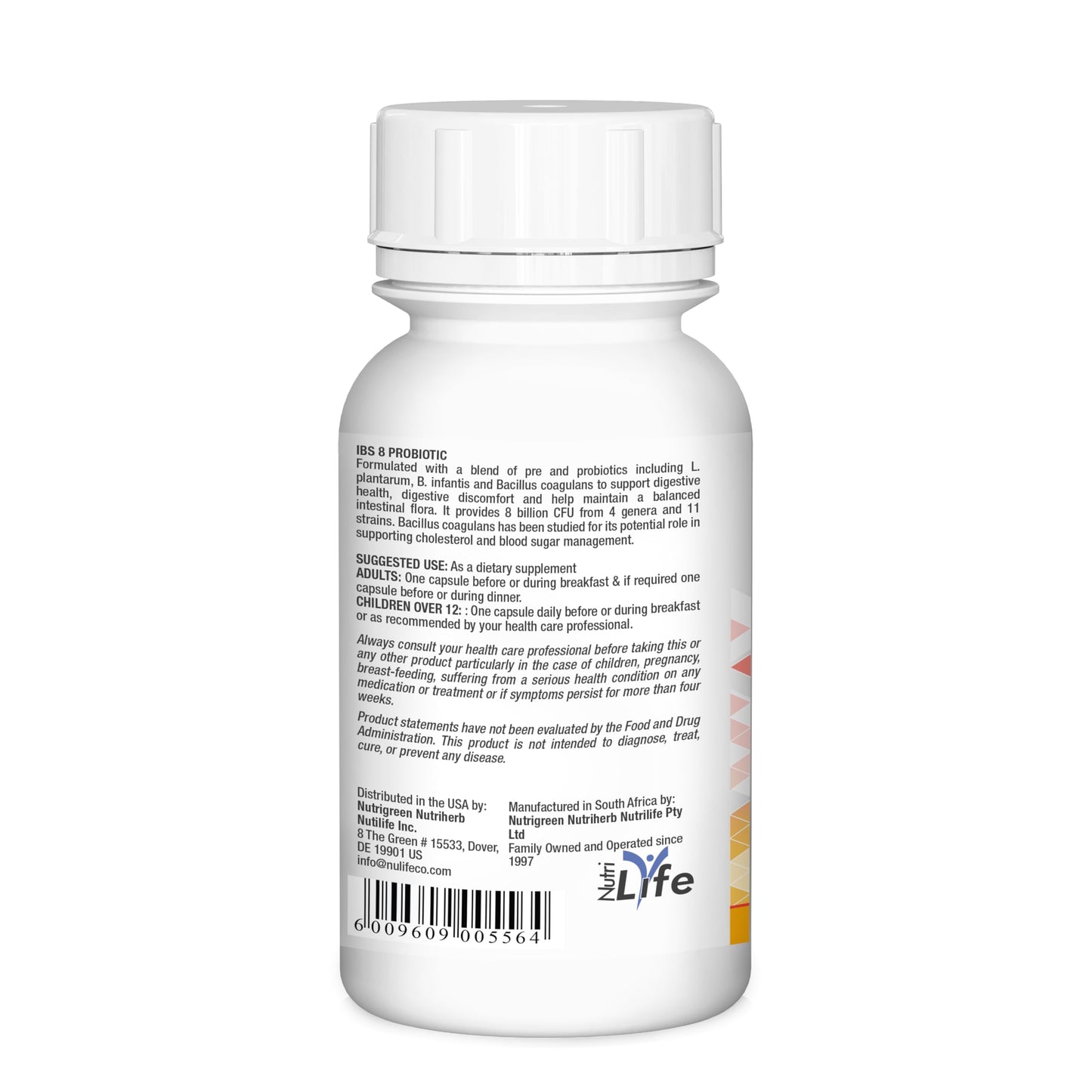 Nutriherb IBS 8 Probiotic Capsules, 60 Count