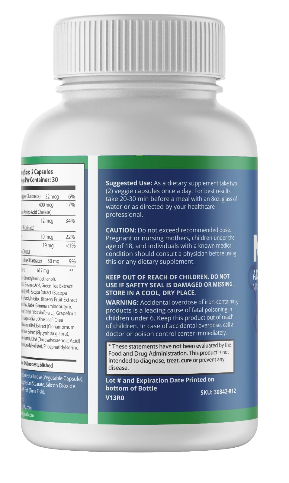 PureFight4U Neuronol Advanced Cognitive Formula Capsules 600 Count