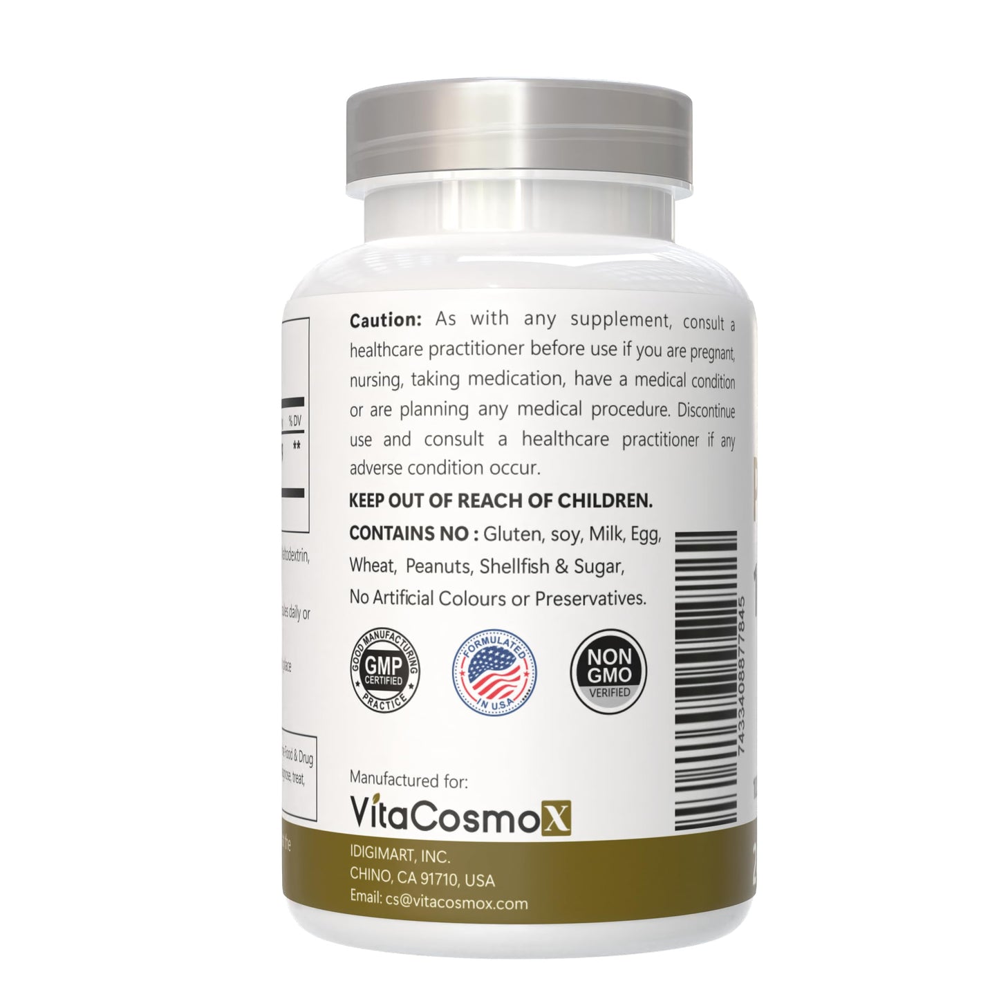 VitaCosmoX Policosanol Sugar Cane Extract 100mg Capsules 480 Count