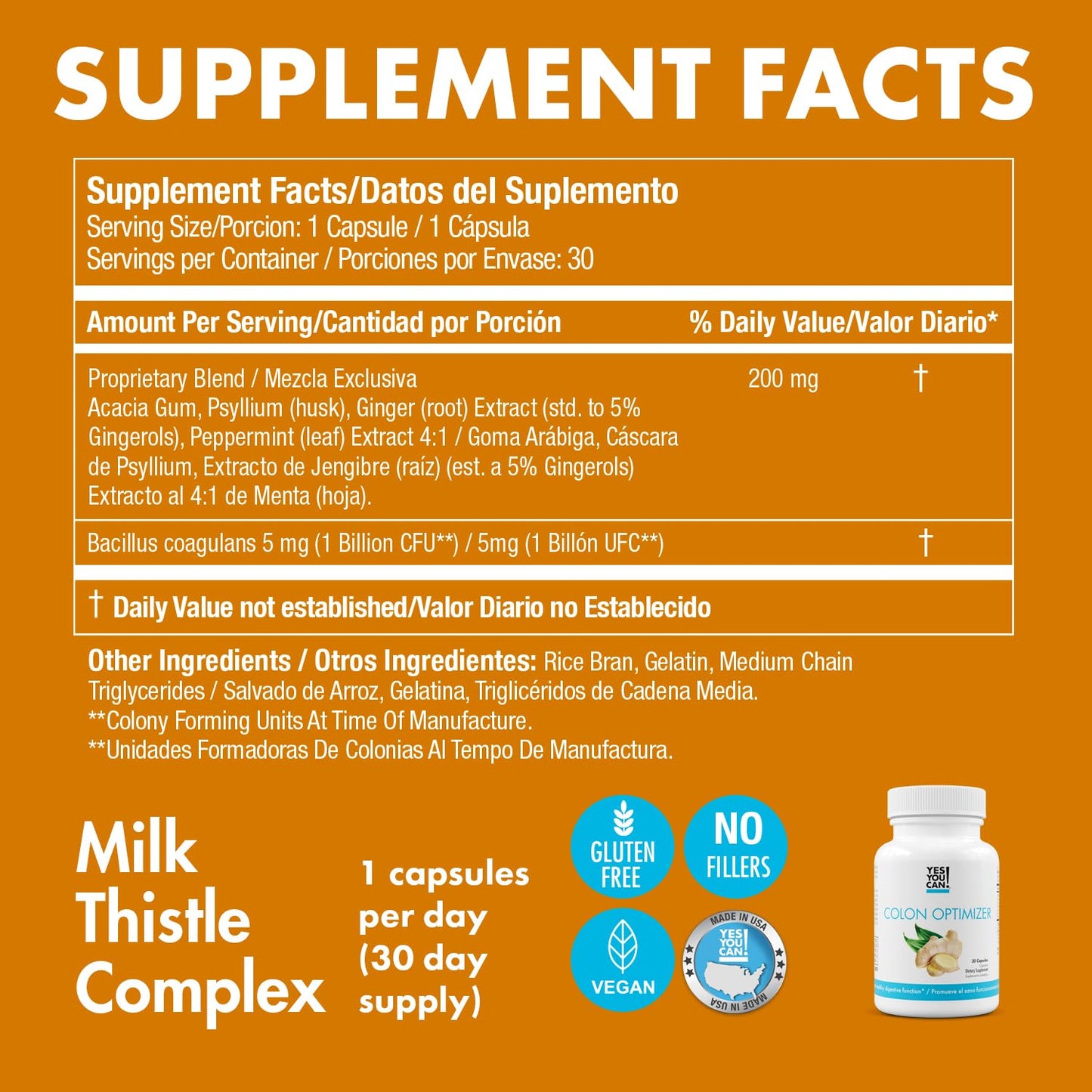 Yes You Can! Colon Optimizer Probiotics Capsules 60 Capsules