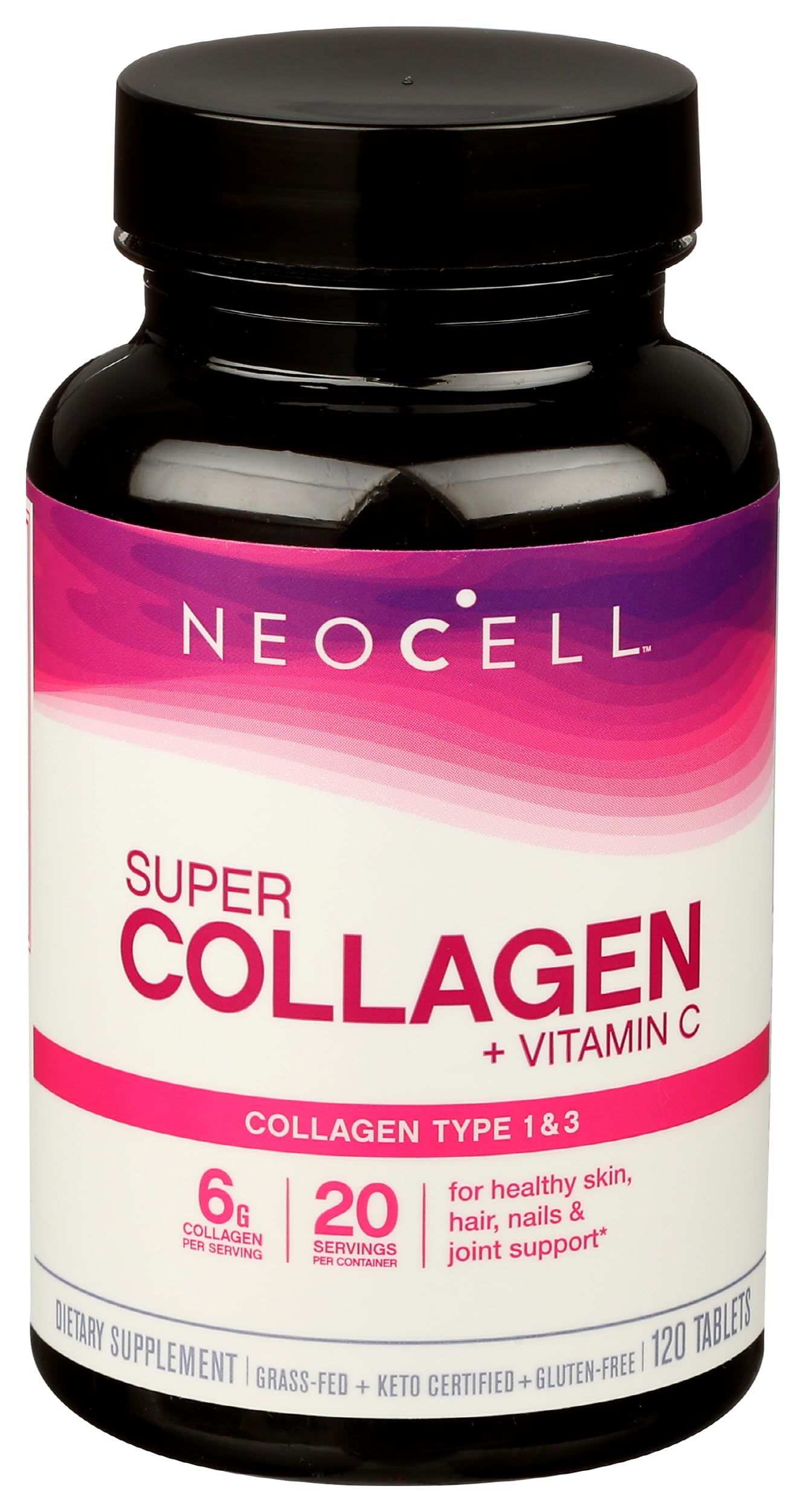 NeoCell Super Collagen Type 1 and 3 plus Vitamin C Tablets, 120 Count