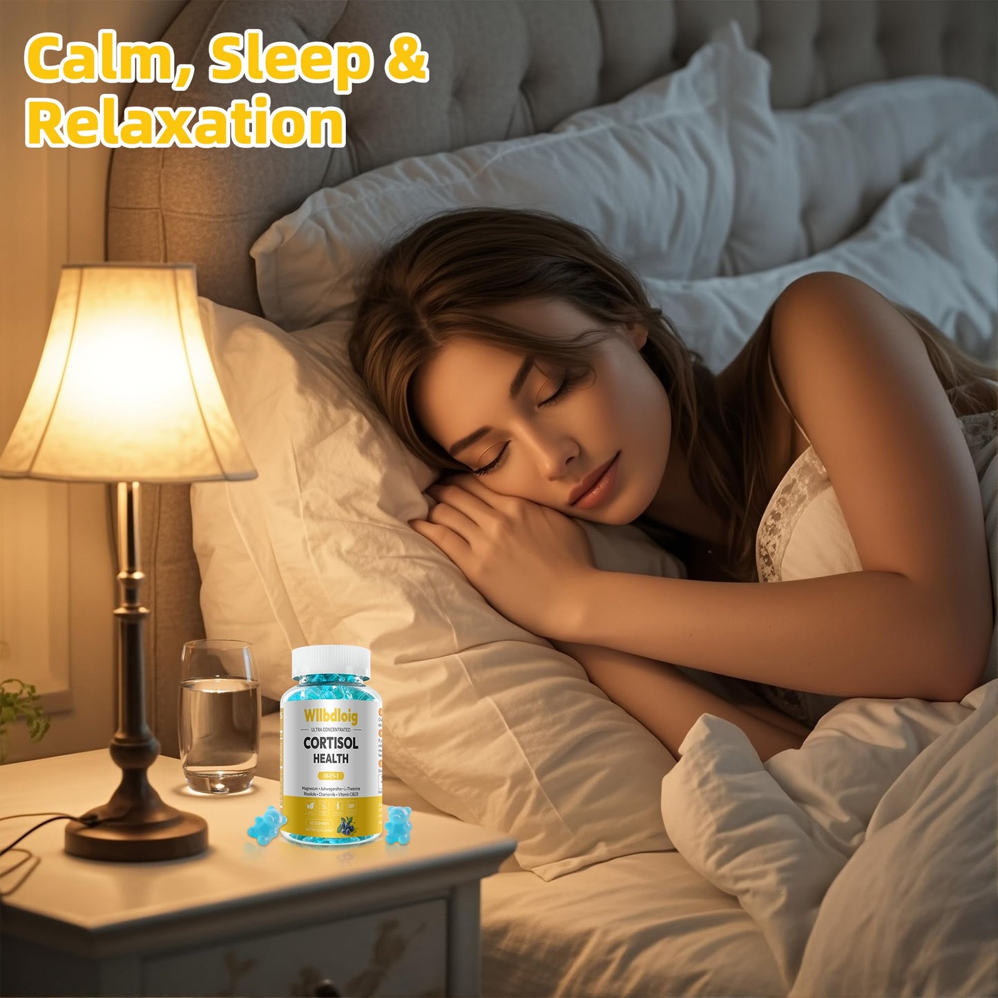 Wllbdloig Cortisol Manager for Stress Relief and Sleep Gummies 120 Count