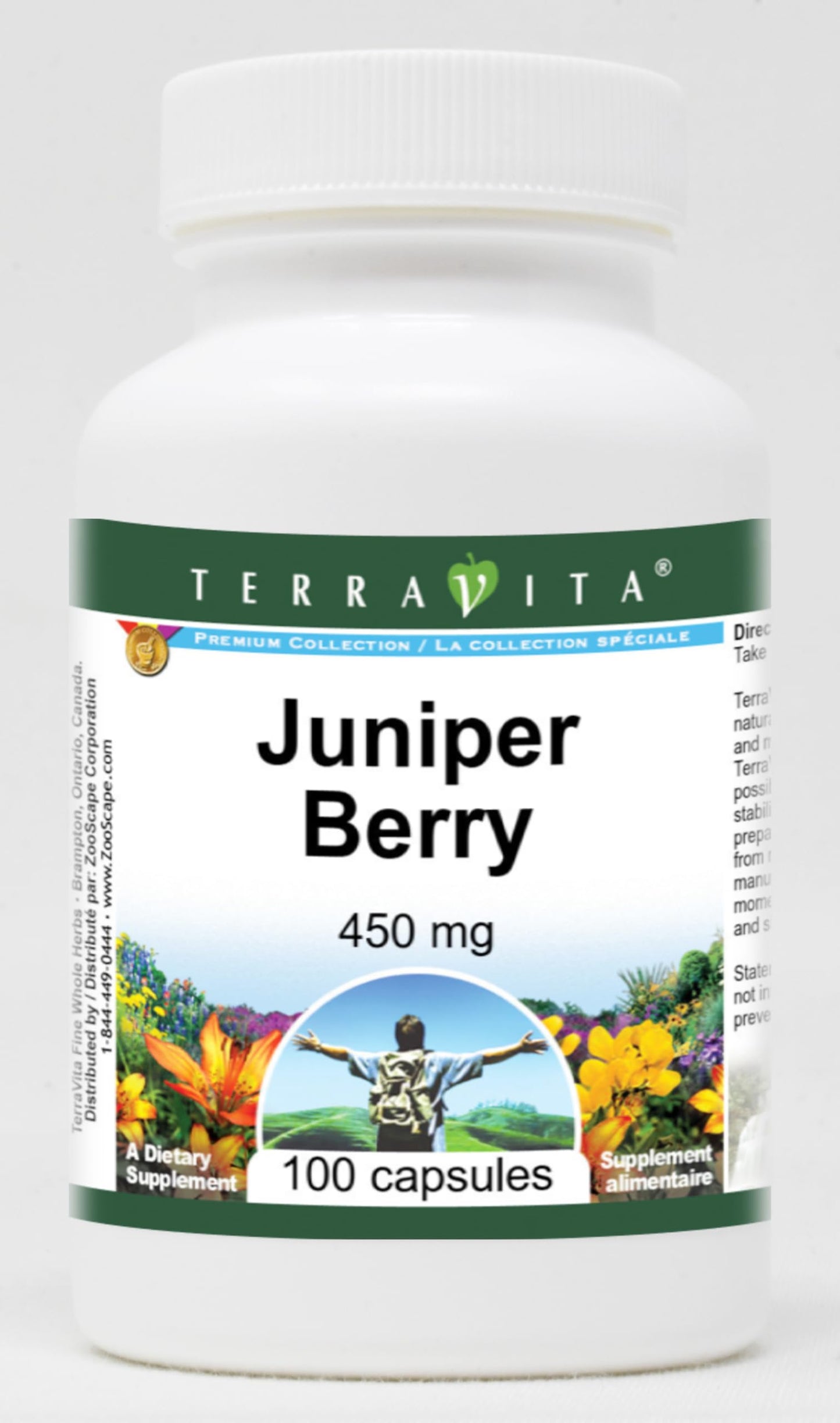 Terravita Juniper Berry 450 mg Capsules, 100 Count