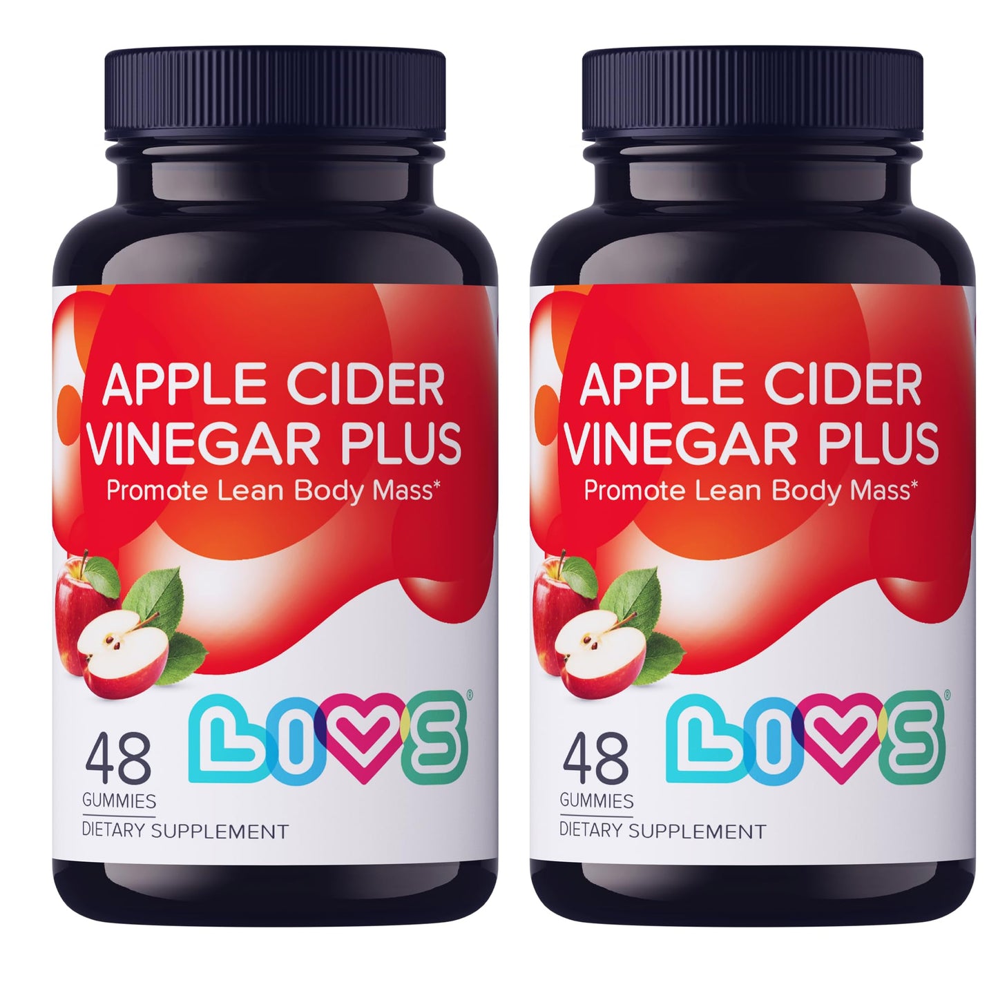 LIVS Apple Cider Vinegar Plus Gummies with Turmeric & Ginger, 2-Pack
