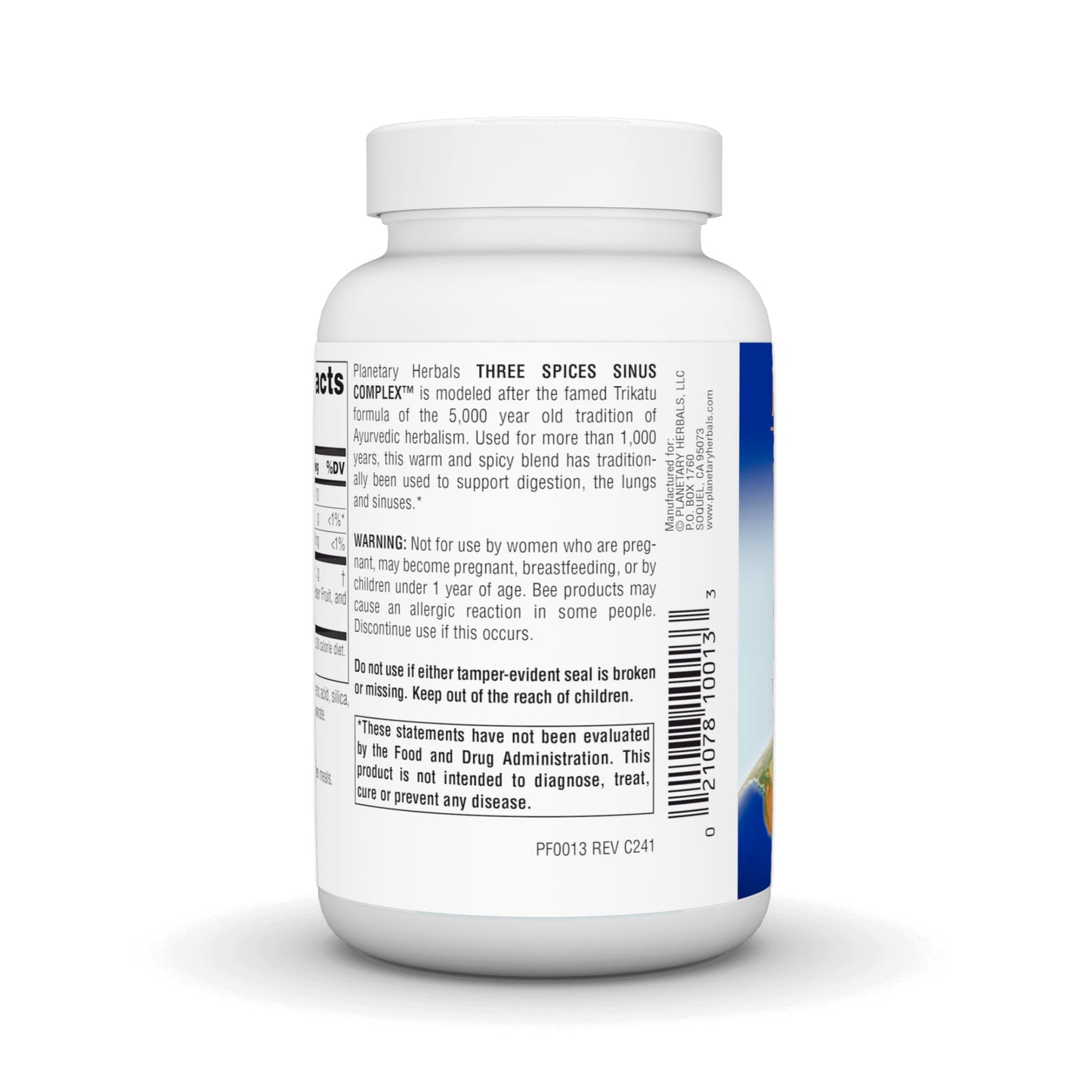 Planetary Herbals Three Spices Sinus Support Tablets, 90