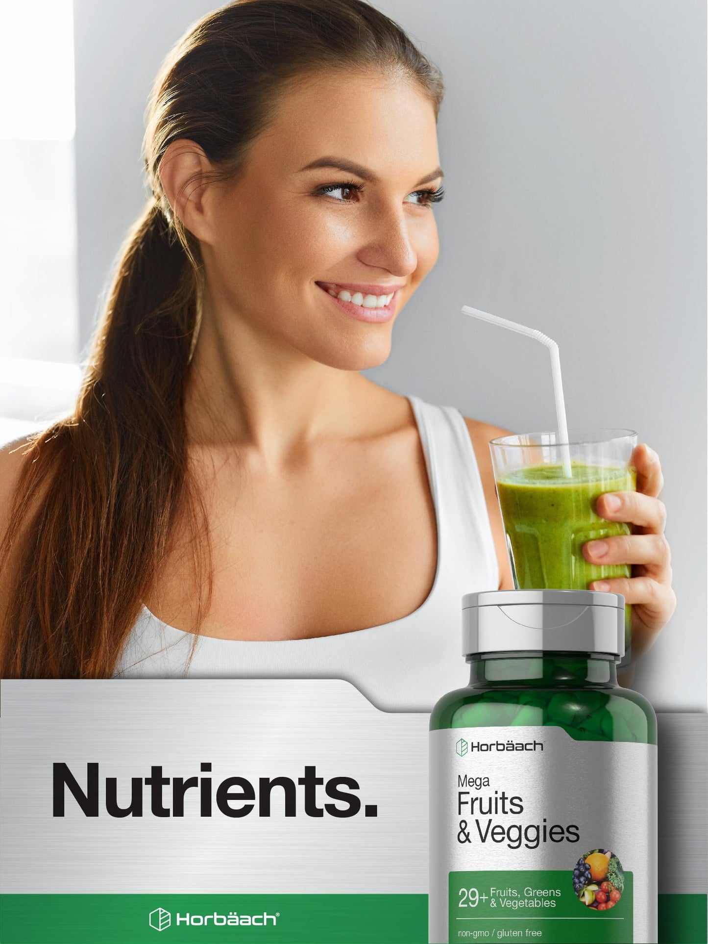 Horbäach Mega Fruits and Veggies Supplement Capsule, 100 Count