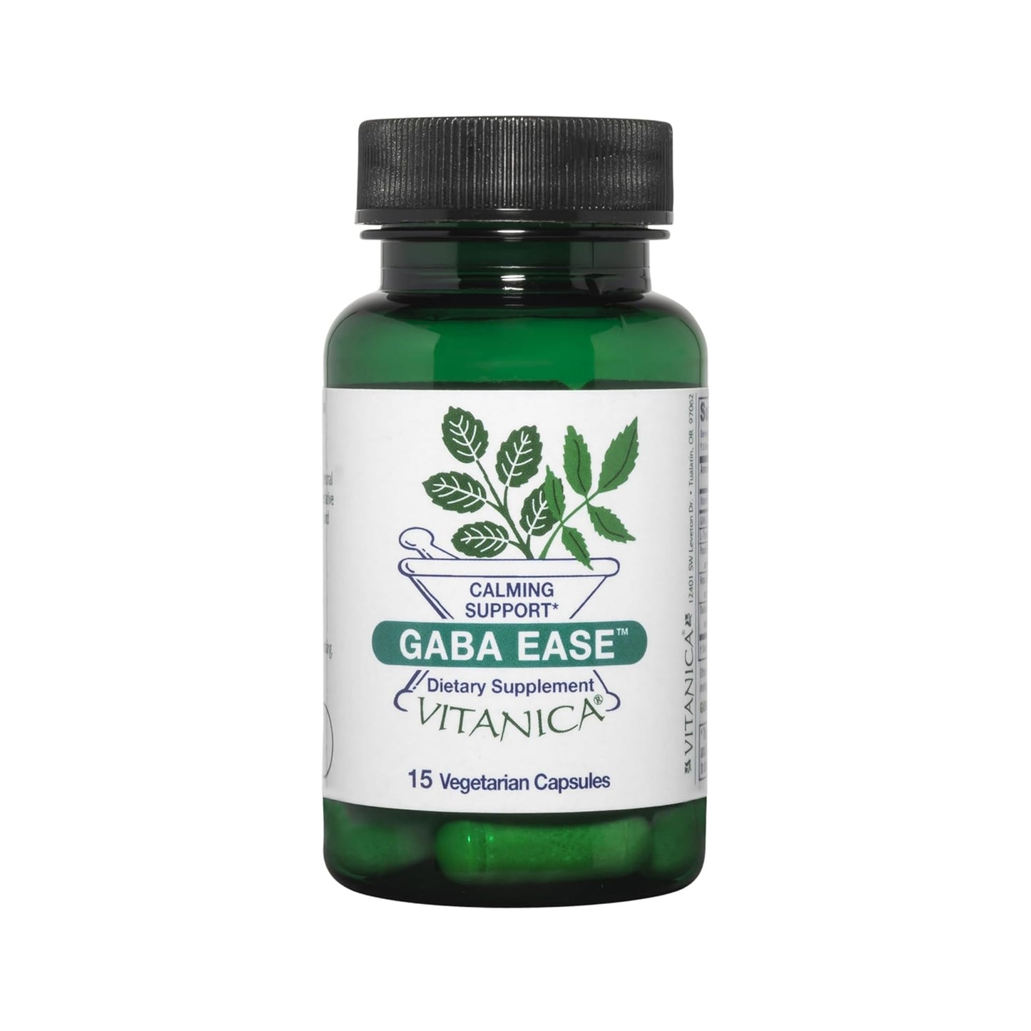 Vitanica GABA Ease Calming Support Capsule, Vegan, 15 Count