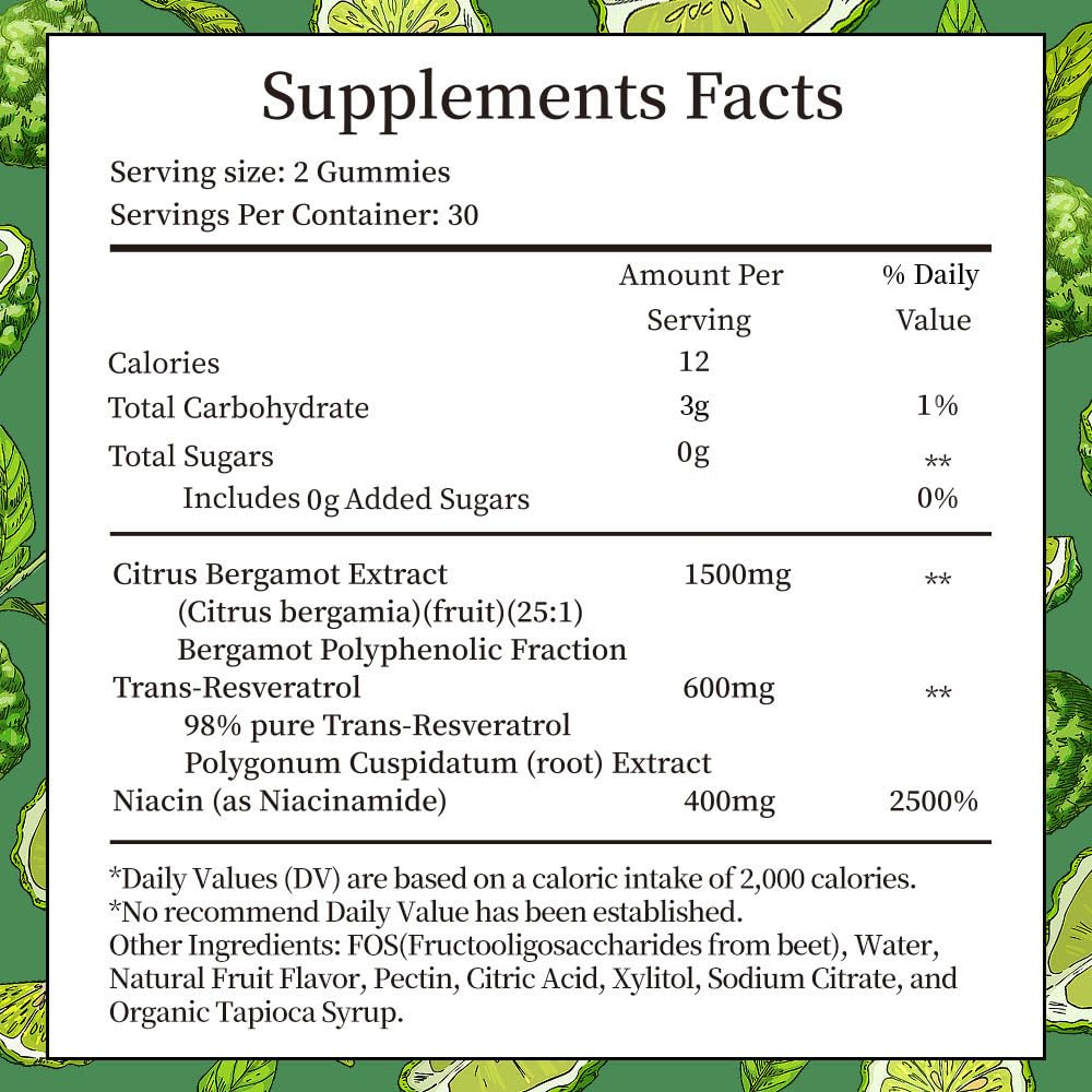 IIEltruiom Citrus Bergamot 1500mg Gummies, 60 Count