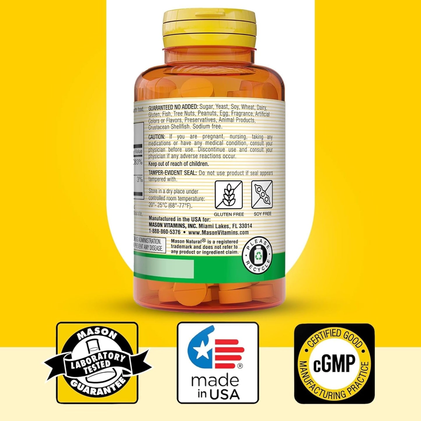 Mason Natural Vitamin B12 50 mcg with Calcium Tablets, 100 Count