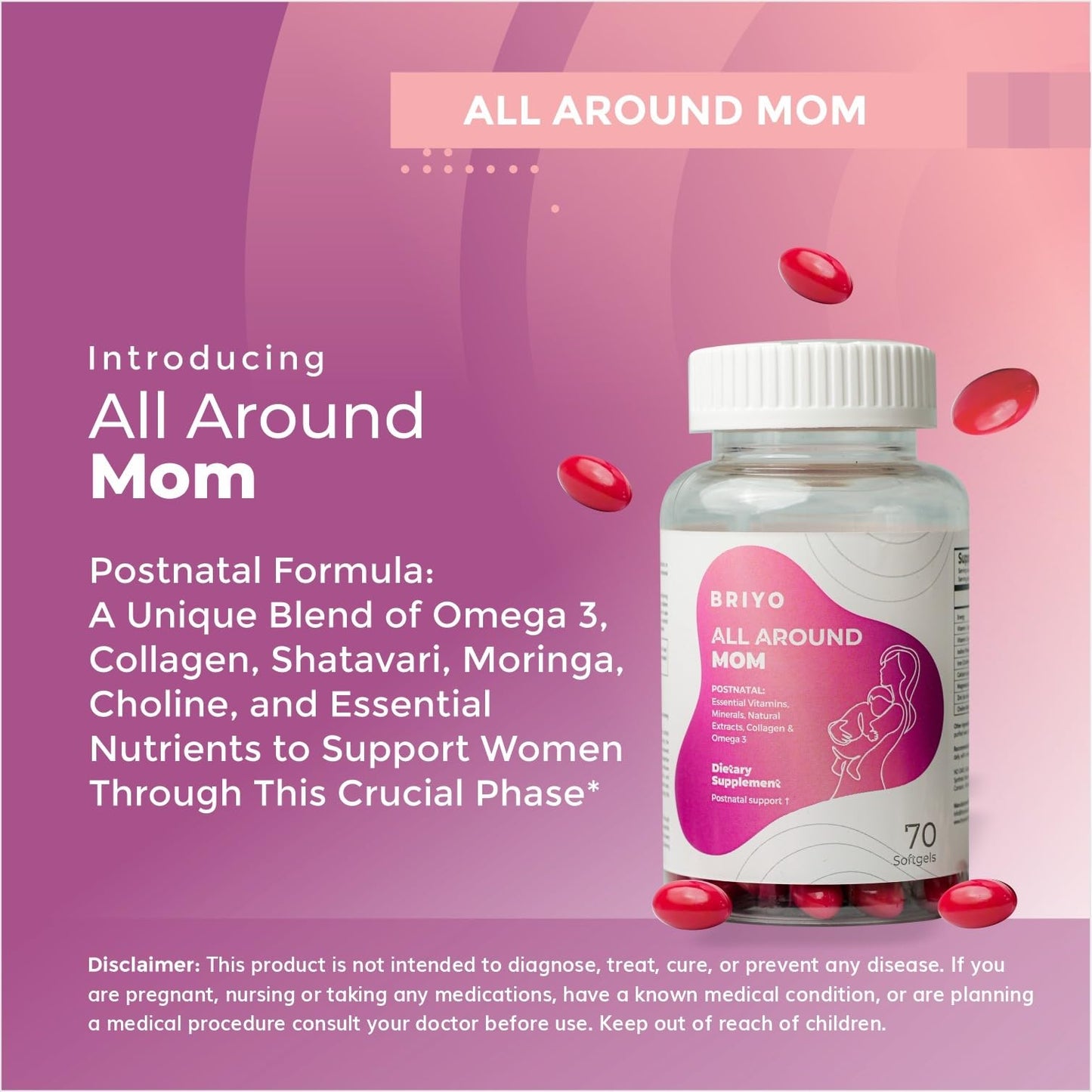 Briyo All Around Mom Complete Postnatal Formula Capsule, 60 Count