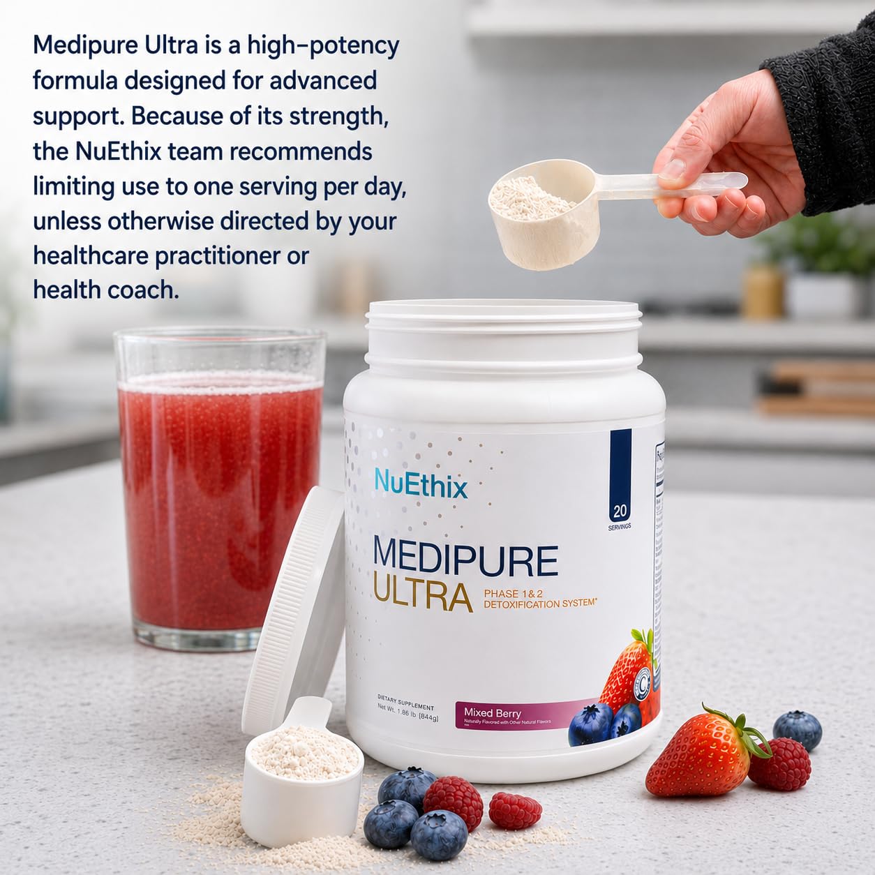 NuEthix Formulations Medipure Ultra with Rice Protein Phase 1 & 2 Detoxification System Powder 29.76 Ounce