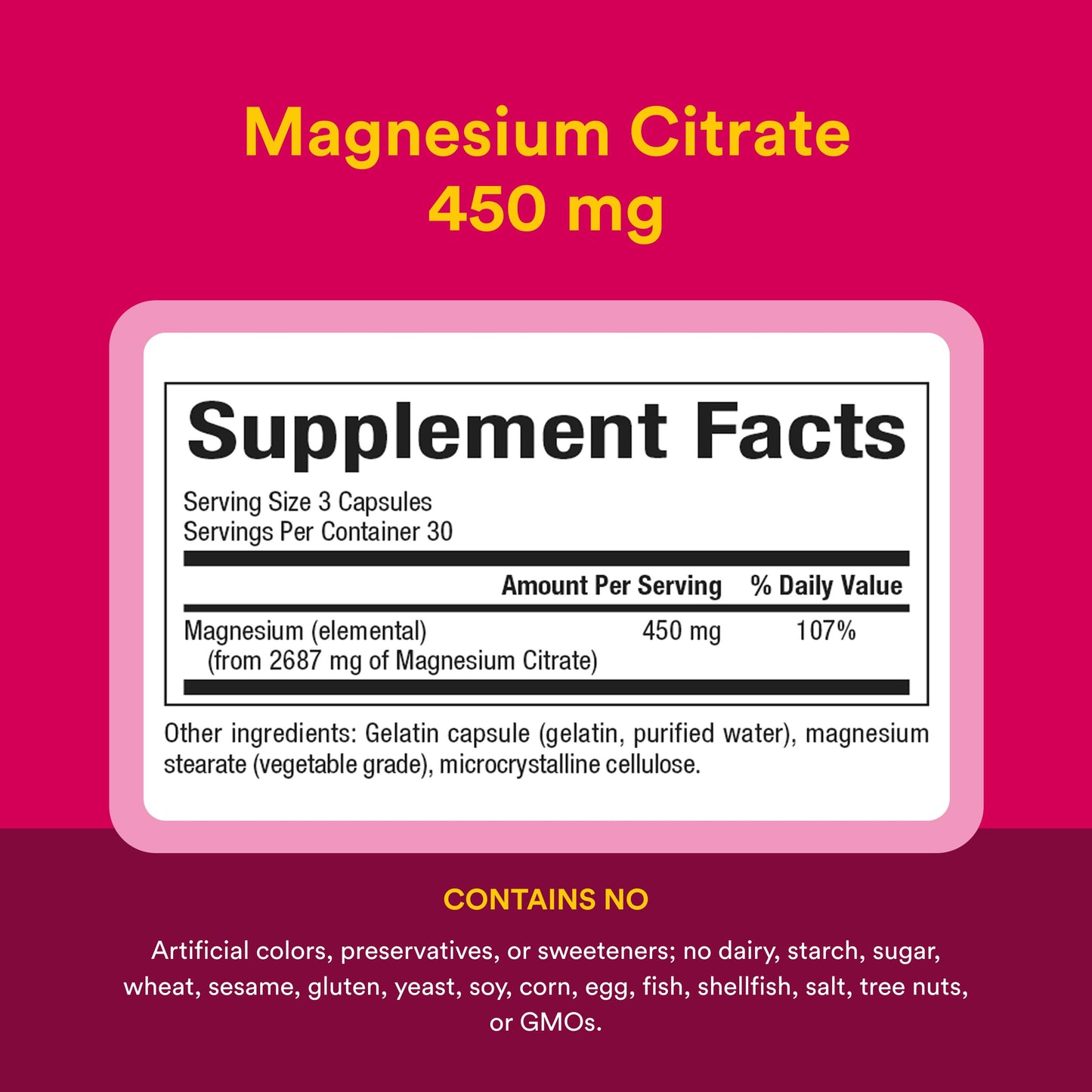 Natural Factors Magnesium Citrate Capsules 90 Count
