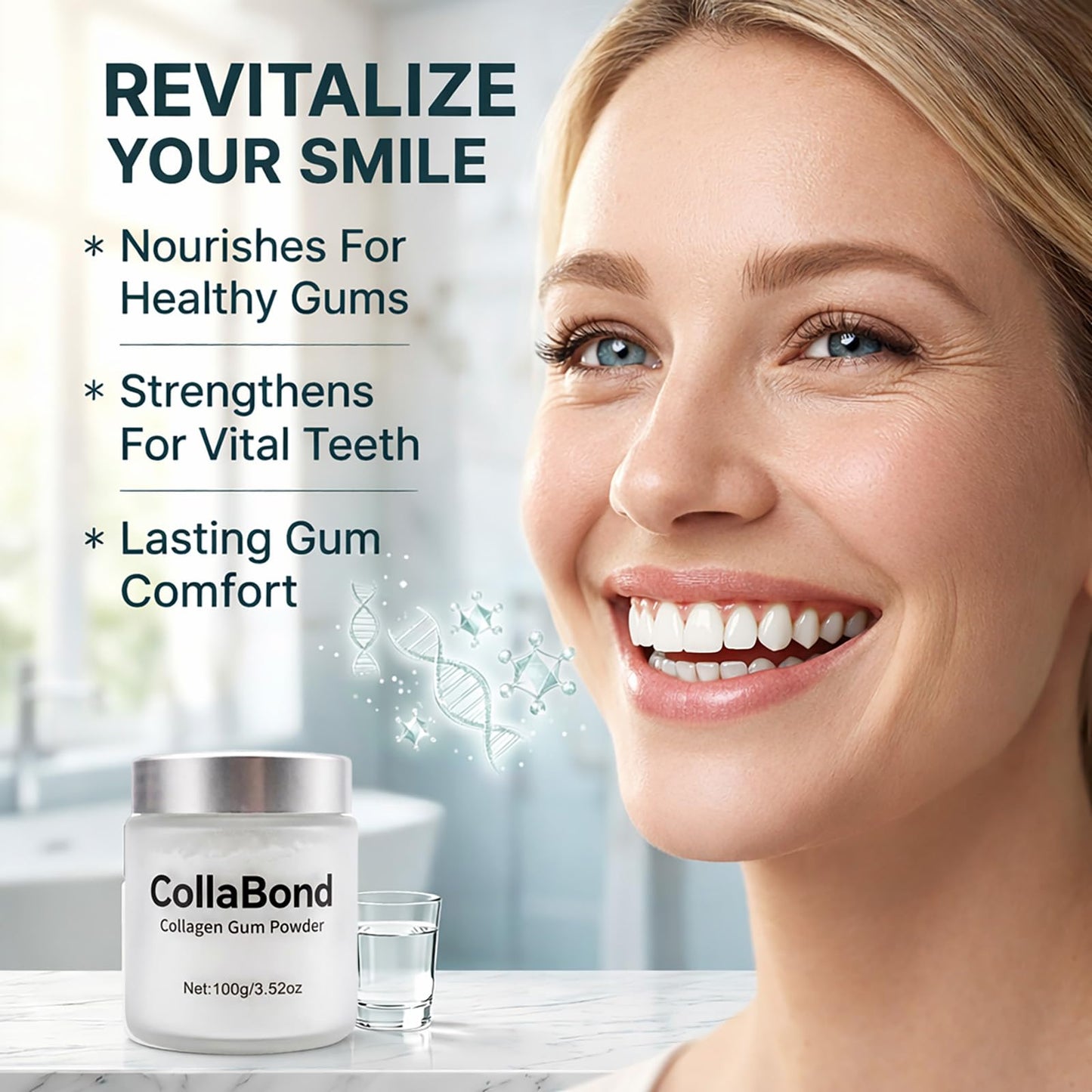 COLLABOND Collagen Gum & Brushing Powder, 3.52 oz