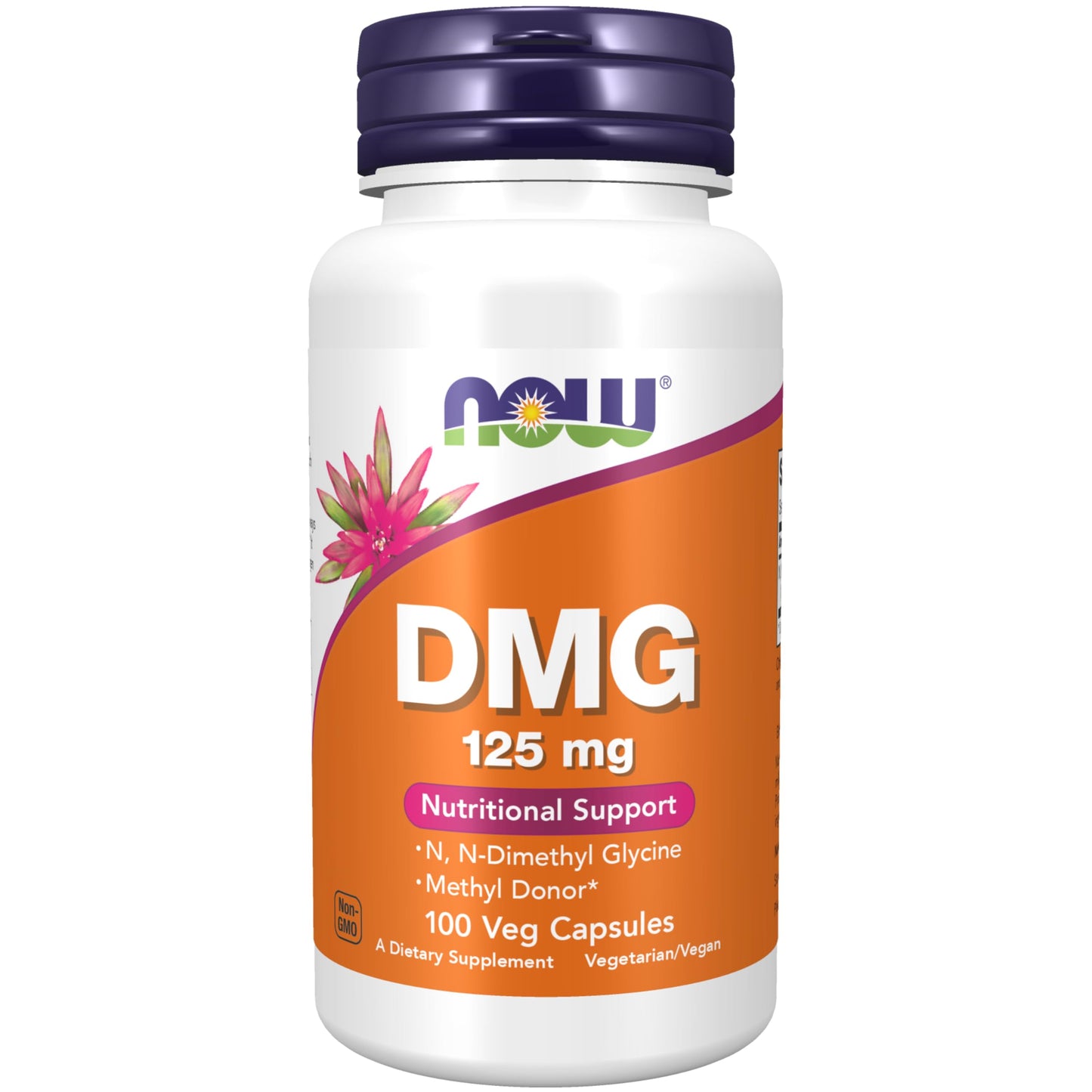 NOW Foods DMG (N-Dimethyl Glycine) 125 mg Capsules, 100 Capsules