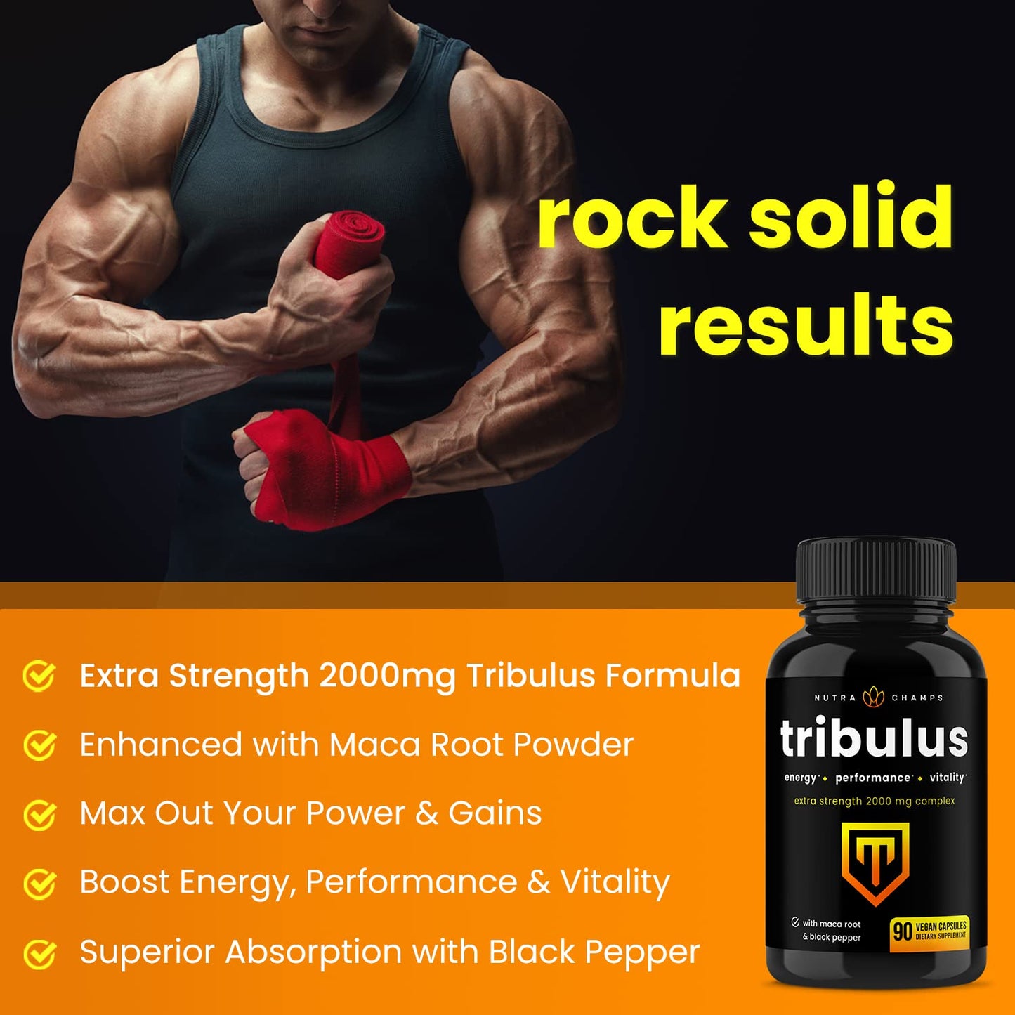 NutraChamps L-Arginine and Tribulus Capsules, 120 Capsules