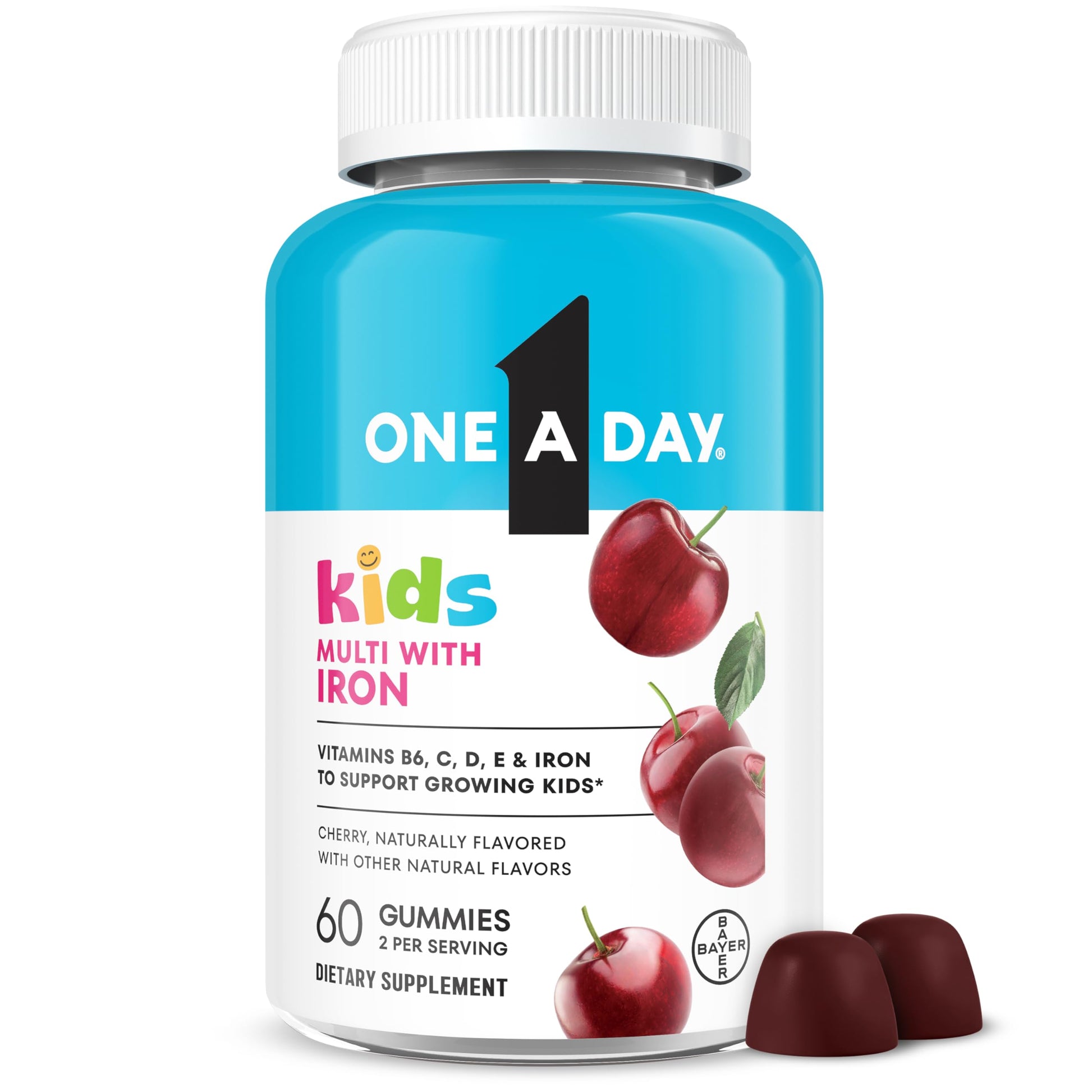 ONE A DAY Kids Multivitamin with Iron Gummy, 60 Count
