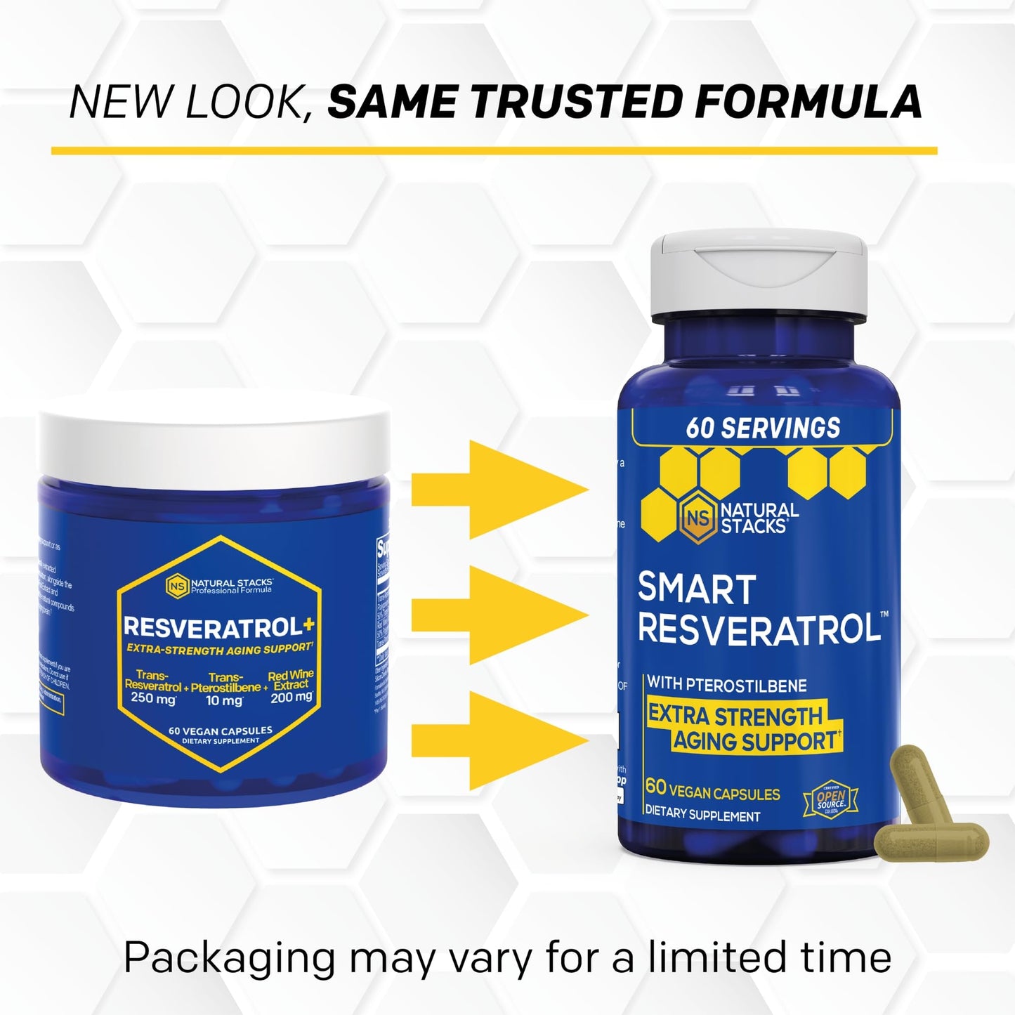 Natural Stacks Smart Resveratrol 250mg with Pterostilbene Capsule 60 Count