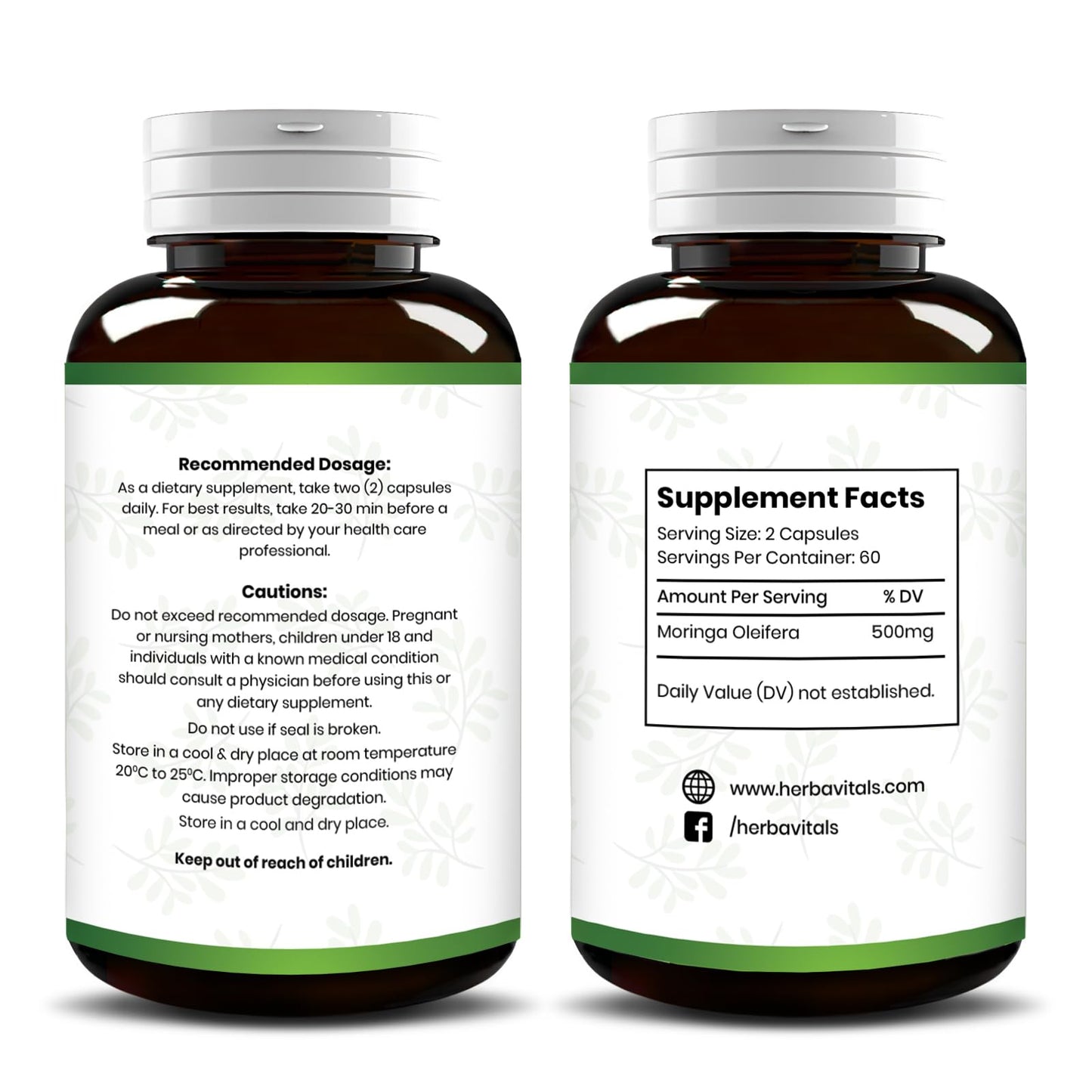 HerbaVitals Moringa Pure Capsule 120 Count