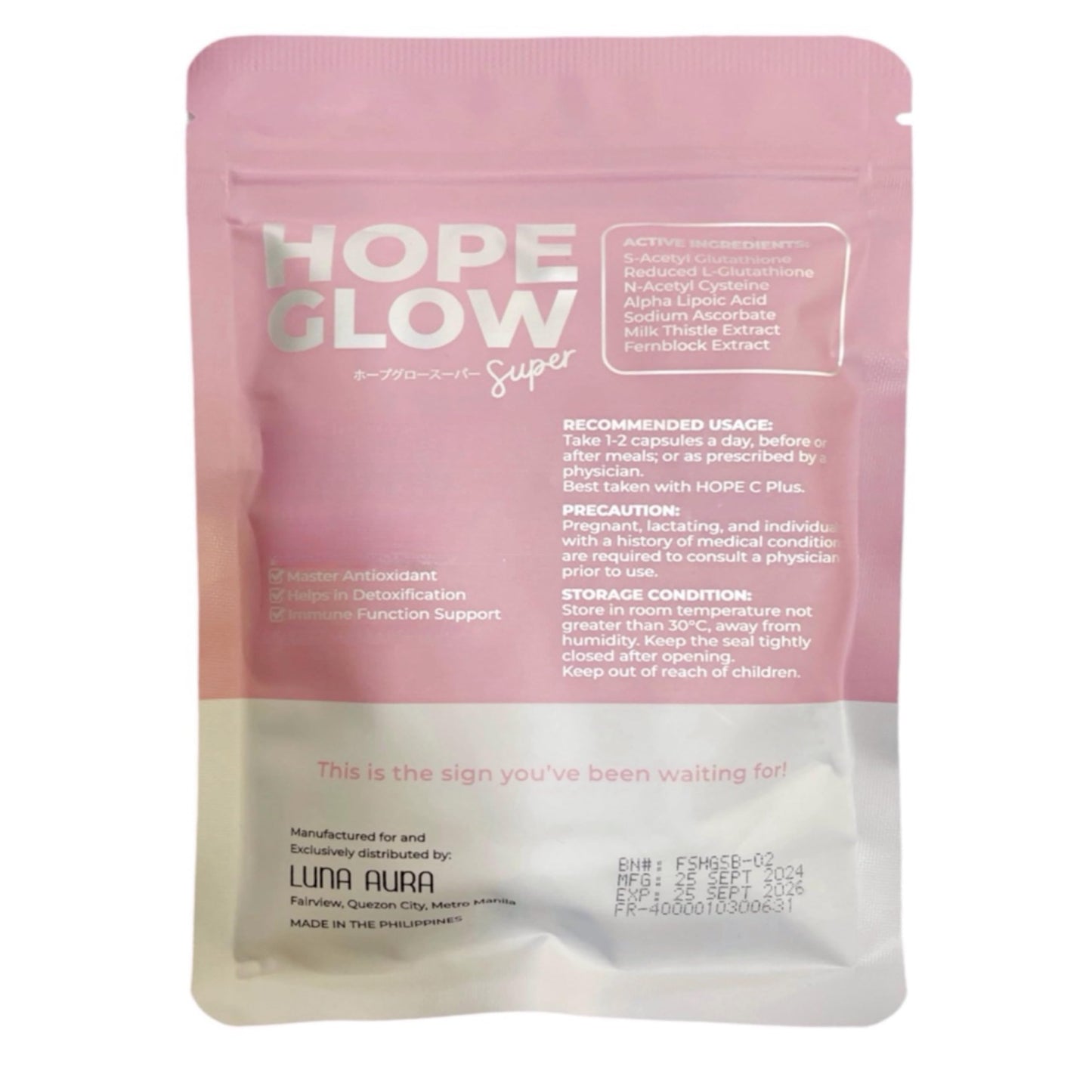 Generic Luna Aura Hope Glow Super 700mg & Hope C Capsules, 60 Count