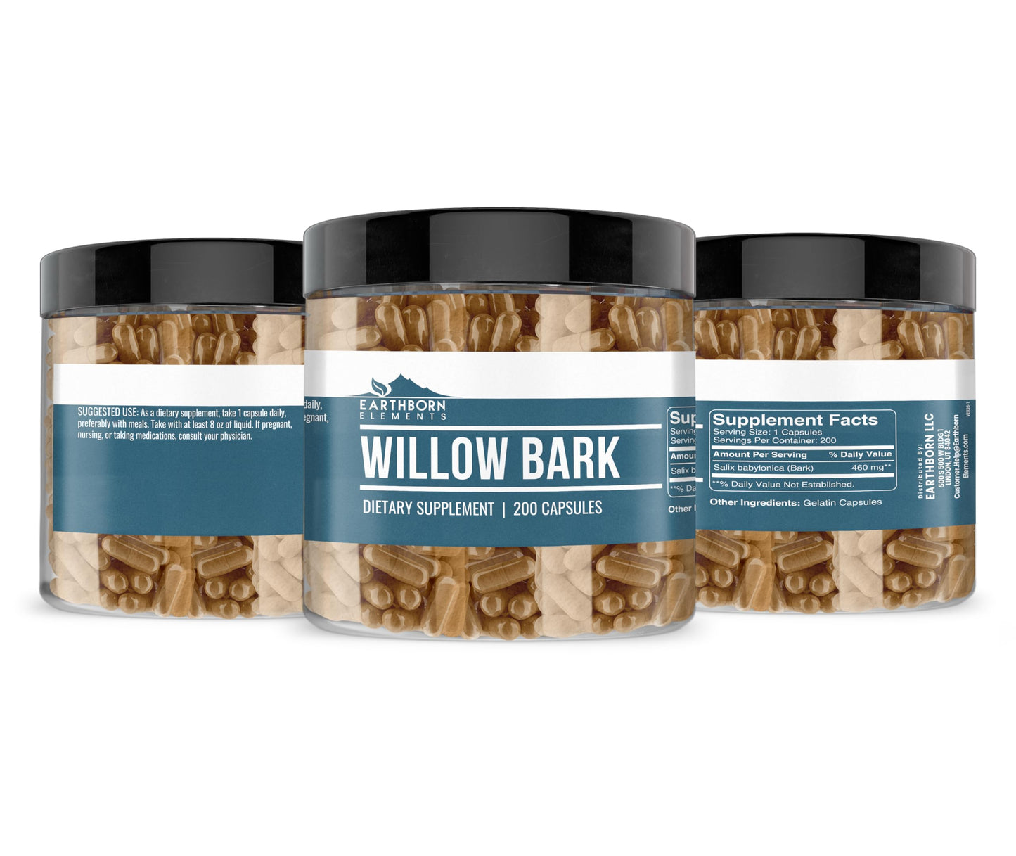 Earthborn Elements Willow Bark Extract 200 Capsules