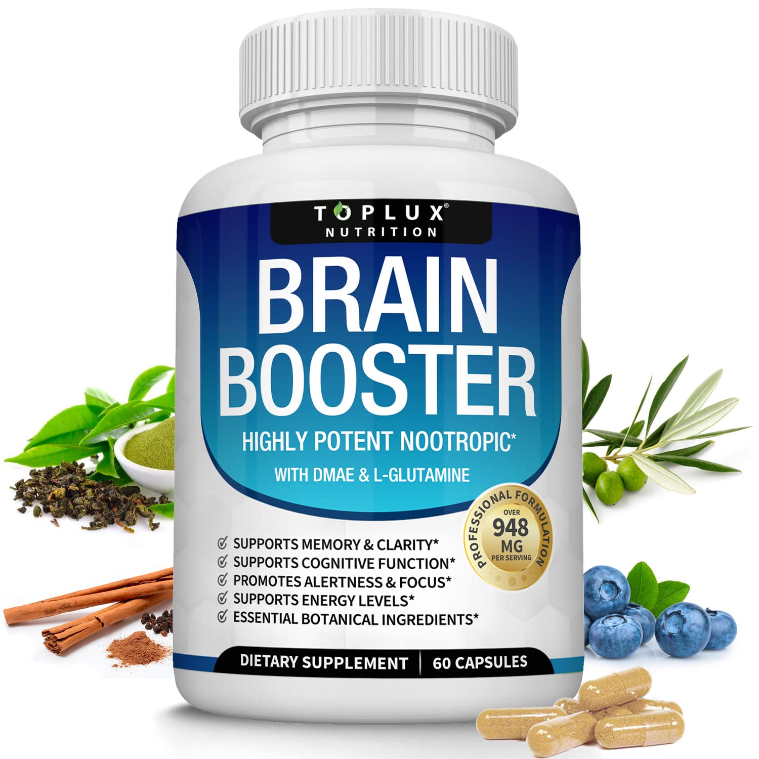 Toplux Brain Supplement Nootropic Capsule 60 Capsules