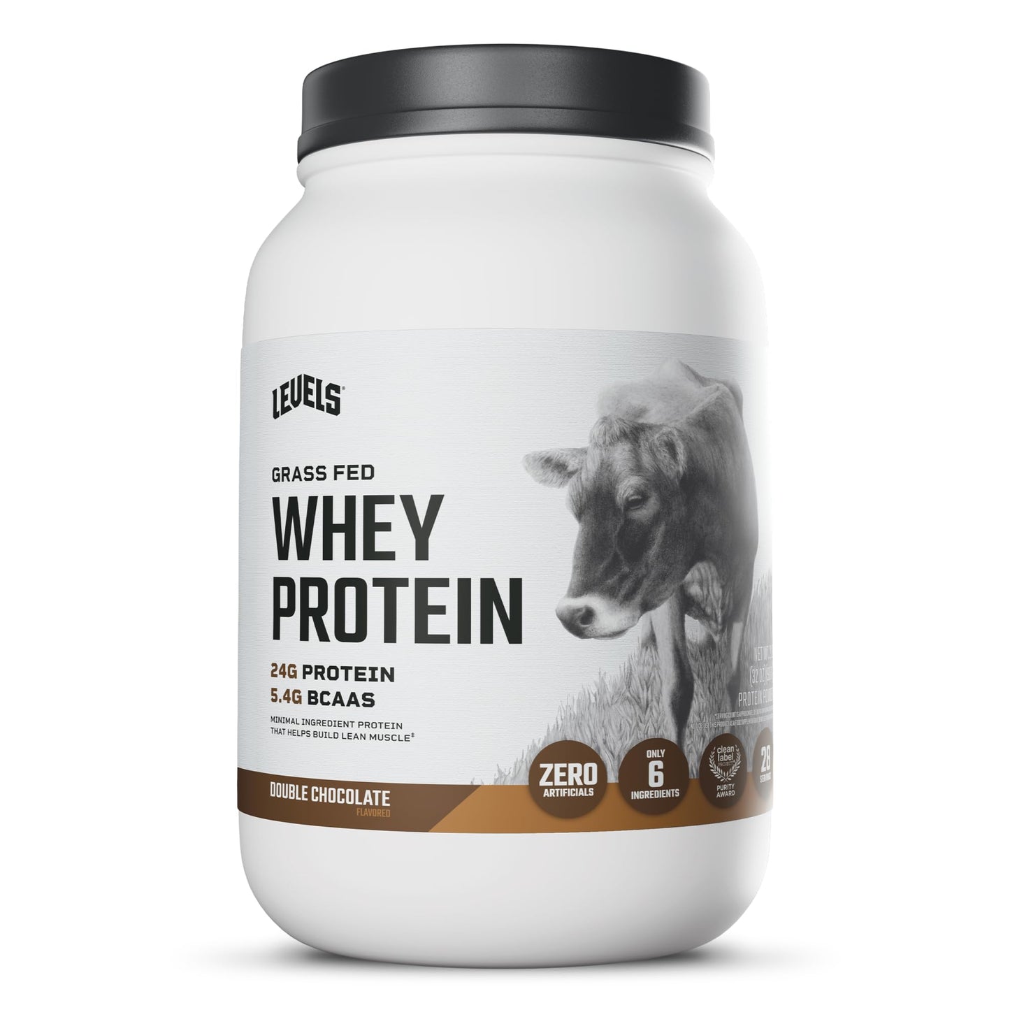Levels Nutrition Grass Fed Whey Protein Powder Double Chocolate, 32 Servings