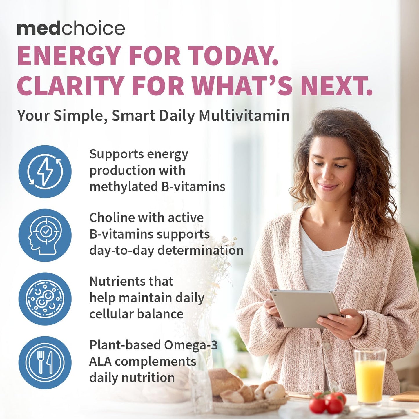 MEDCHOICE Complete 29-in-1 Methylated Multivitamin for Men & Women, Once Daily, 280 Tablets