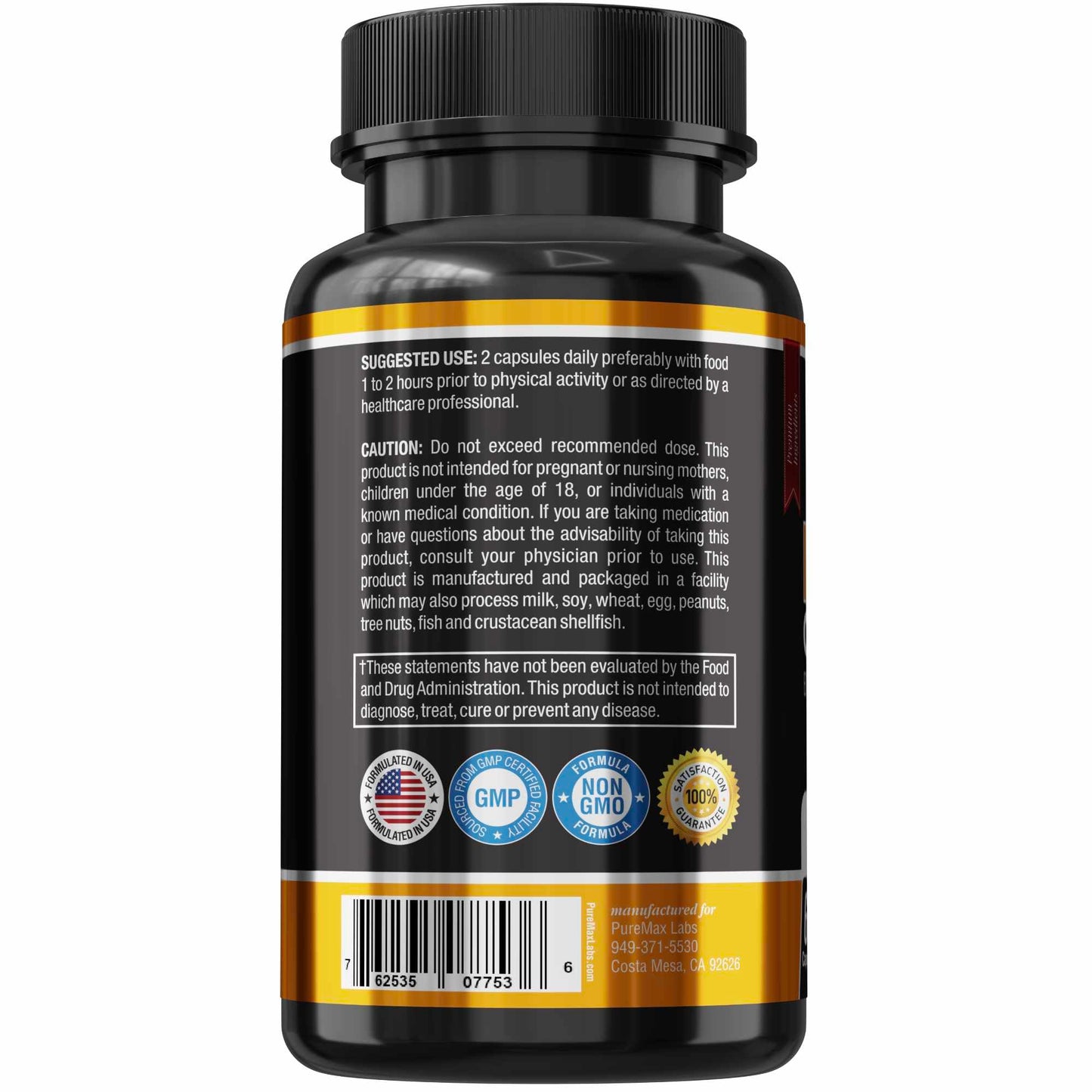 YUMMYVITE Horny Goat Weed Extra Strength w. Maca, L-Arginine, Ginseng, Boost Performance, Stamina, Energy, Non-GMO, 60 Capsules