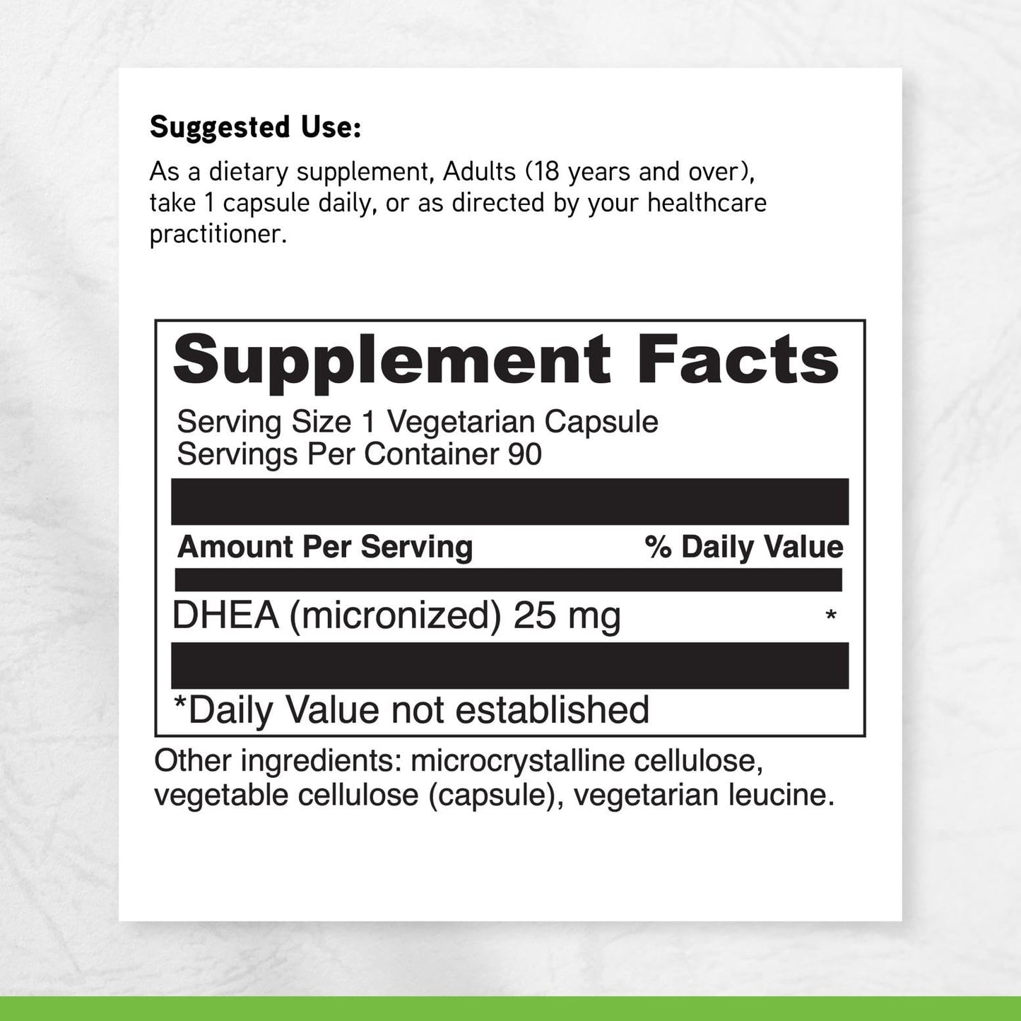 DAVINCI Micronized DHEA 25 mg Capsules, 90 Count