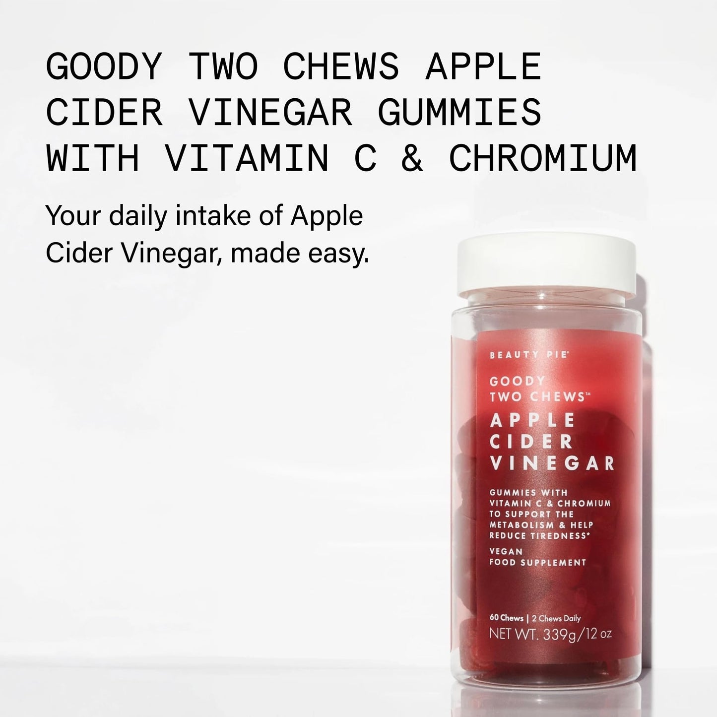 Beauty Pie Goody Two Chews Apple Cider Vinegar Gummies Chewable 60 Count