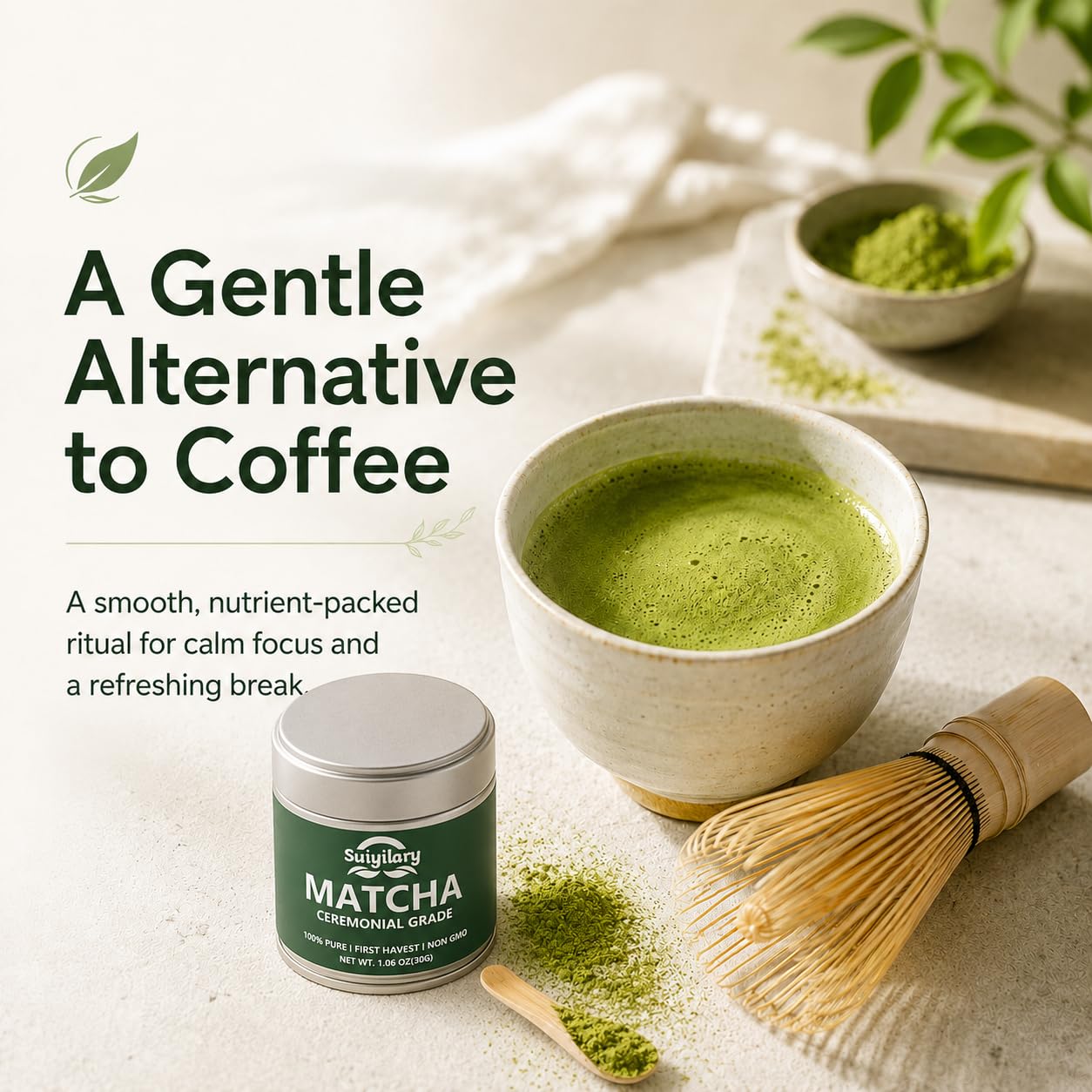 Suiyilary Ceremonial Grade Matcha Powder 1.06 oz