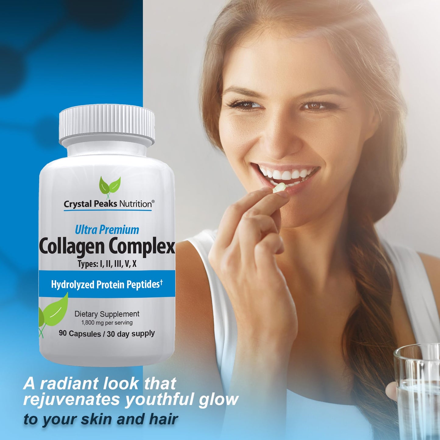 CRYSTAL PEAKS NUTRITION Collagen Peptide Capsules, 90 Count