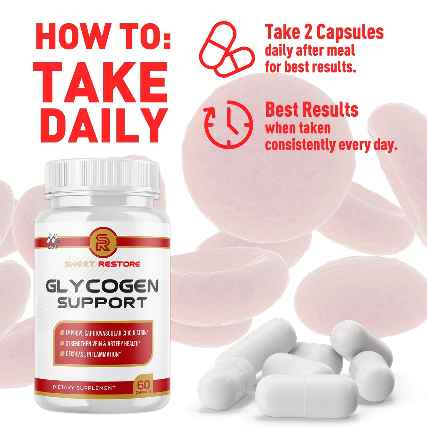 MJO Sweet Restore Glycogen Support Capsules, 60 Count
