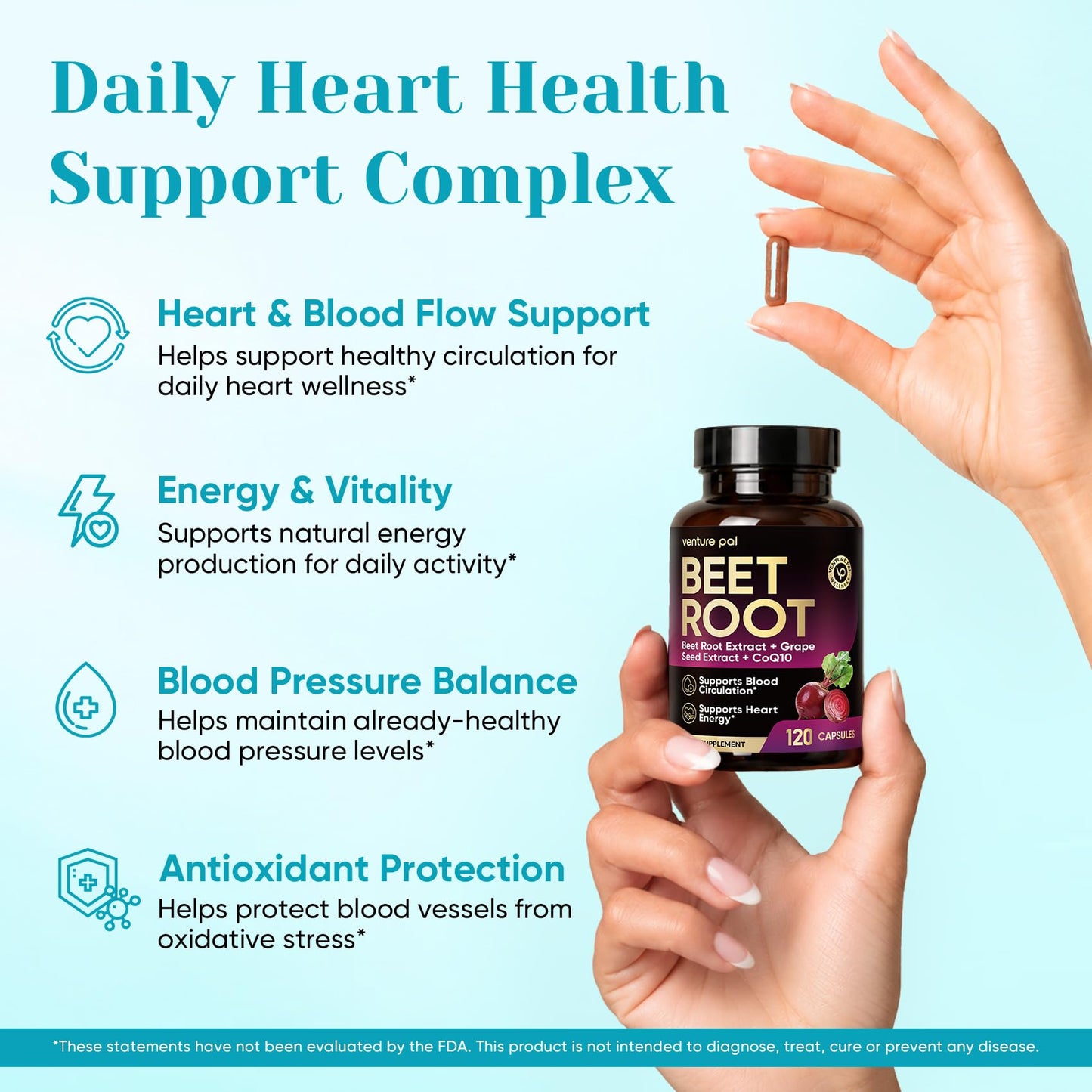 Venture Pal Beet Root Nitric Oxide Capsules, 120 Capsules