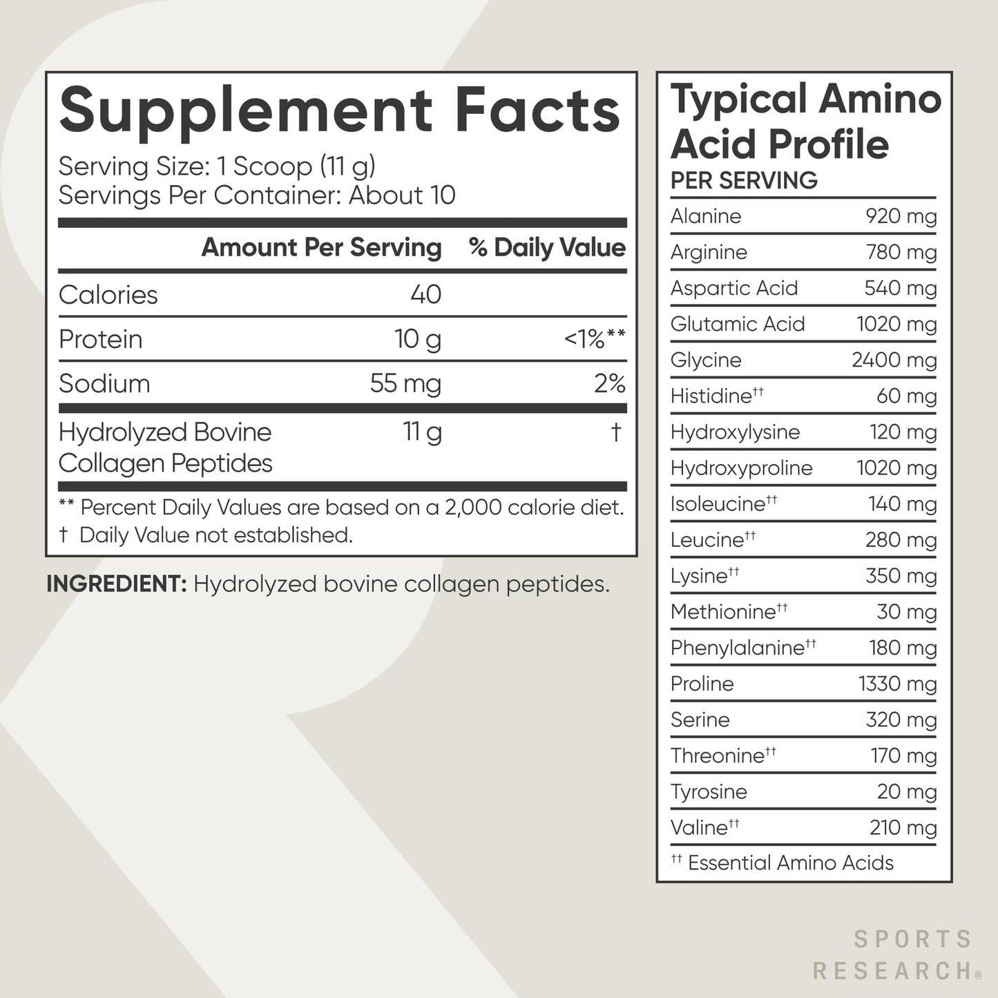 Sports Research Collagen Peptides Powder 3.9 oz