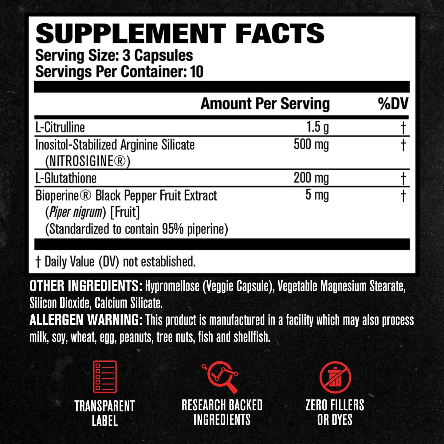 Jacked Factory N.O. XT Nitric Oxide Supplements for Men, 30 Capsules