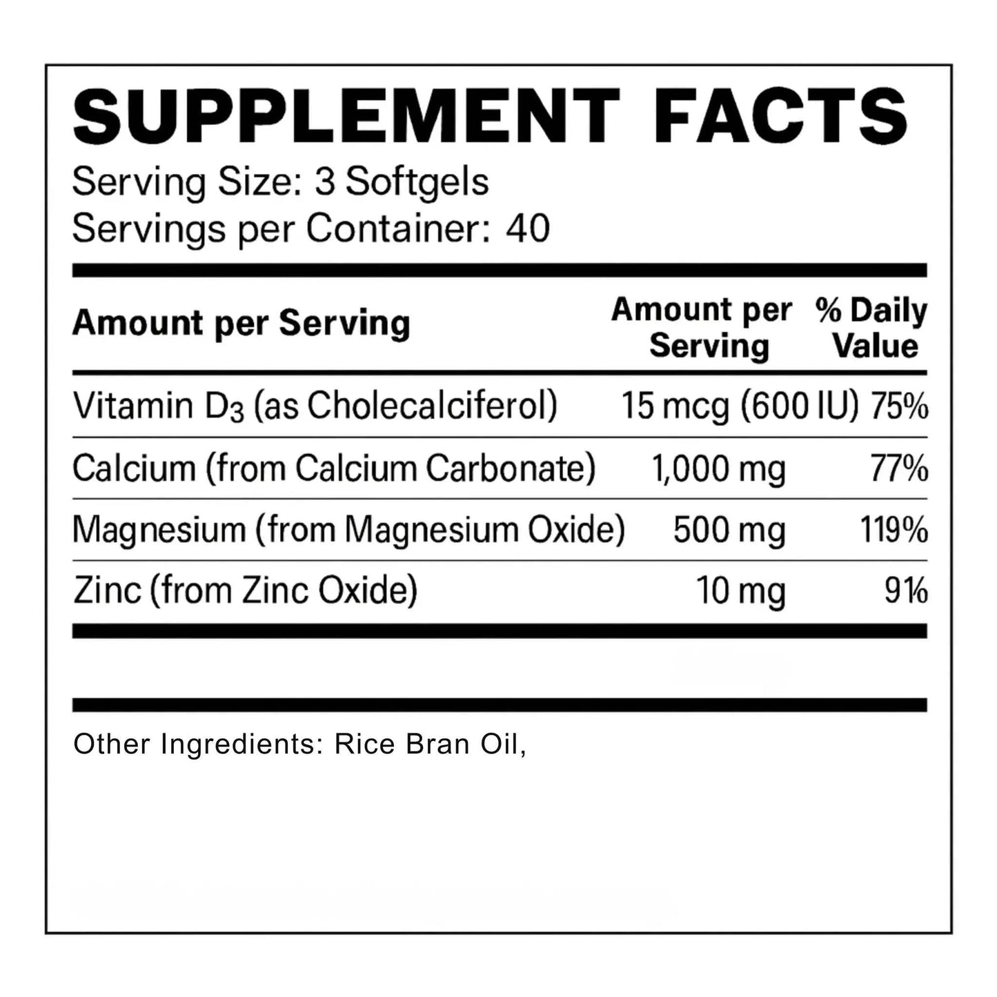 Manteniendo Tu Salud Calcium Magnesium D3 & Zinc Bone Support Softgel 120