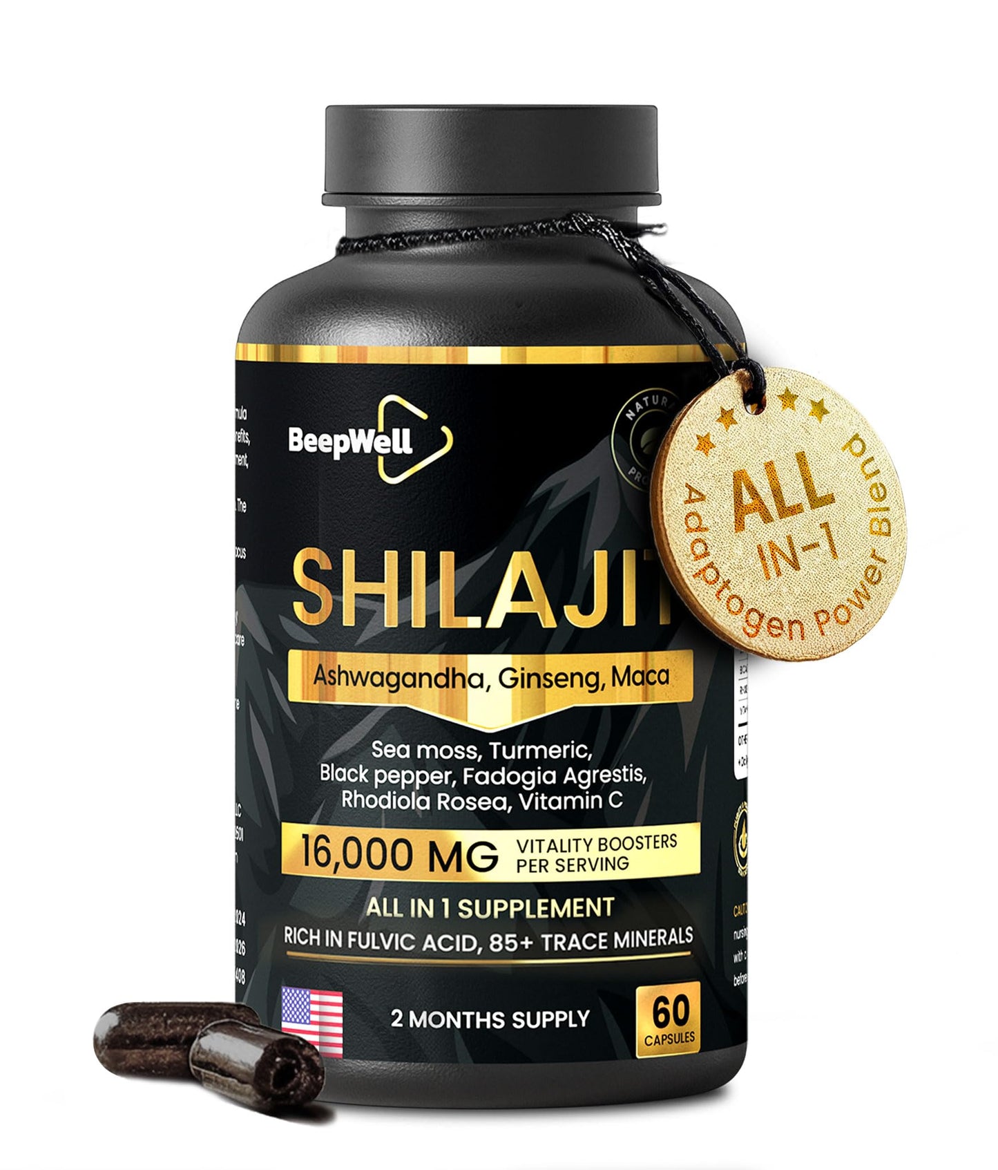 BeepWell Shilajit Capsules, 60 Count