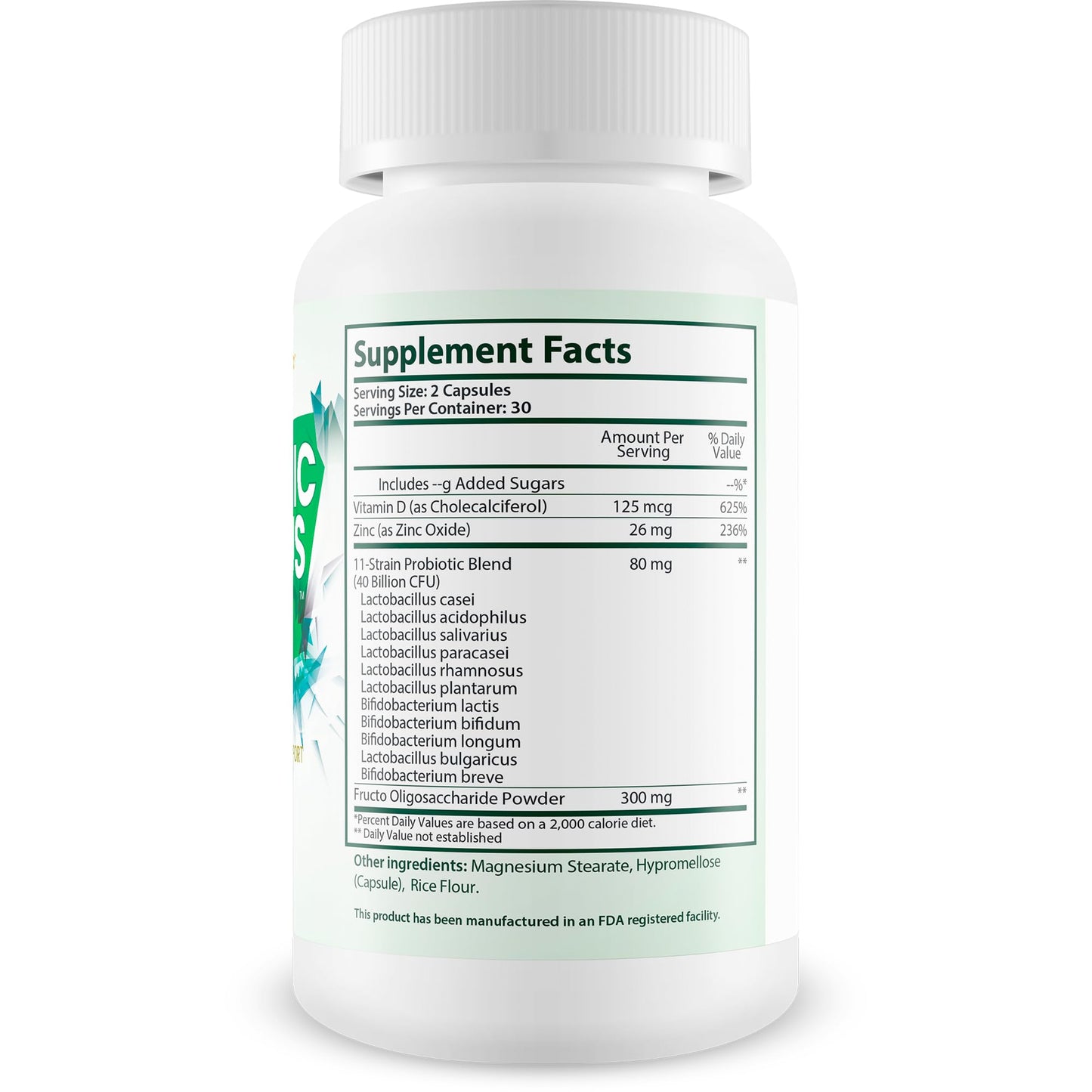 New Vibrations Nutrition Organic Fungus Nuker Probiotic Capsules 60 Count