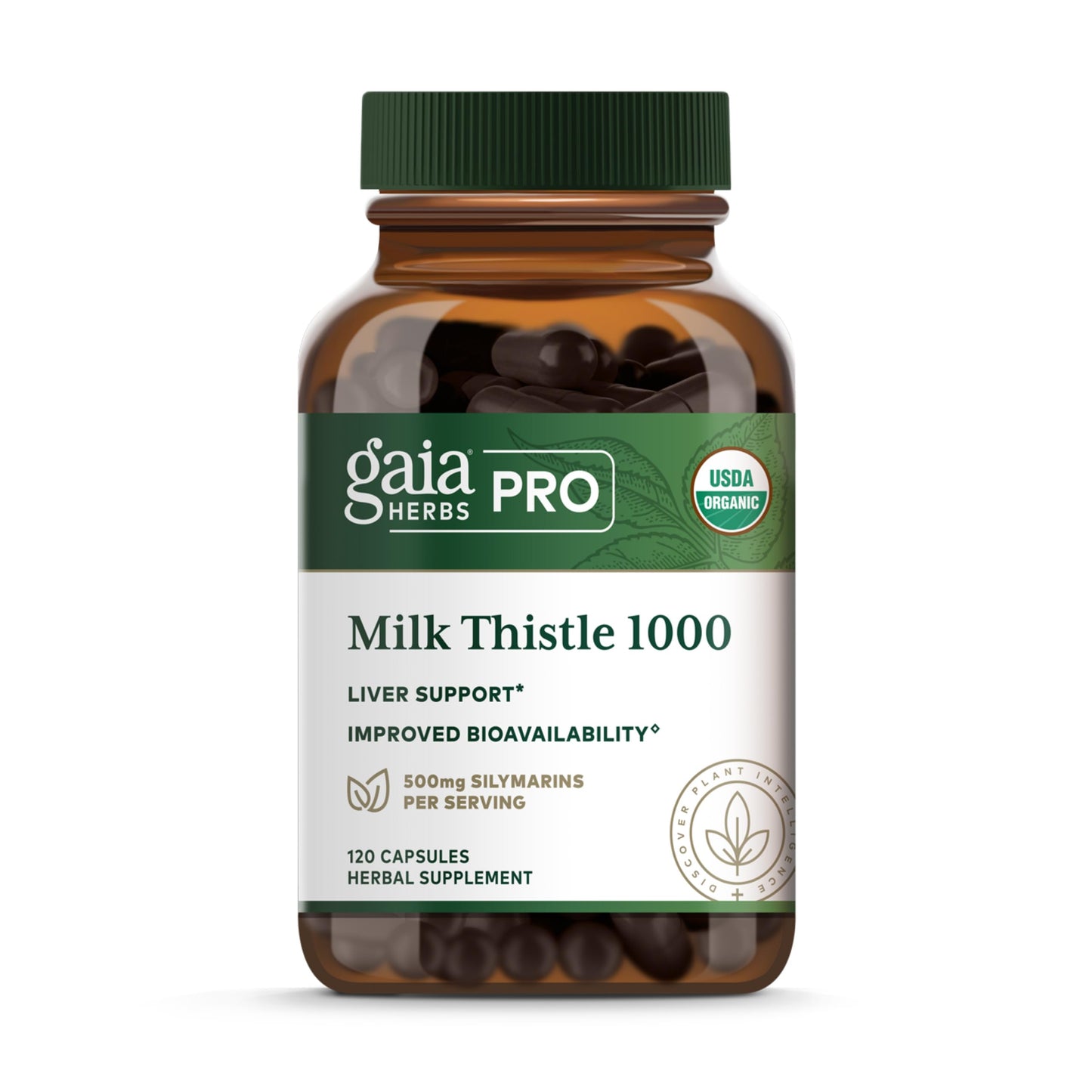 Gaia Herbs PRO Milk Thistle 1000 Capsules, 120 Count