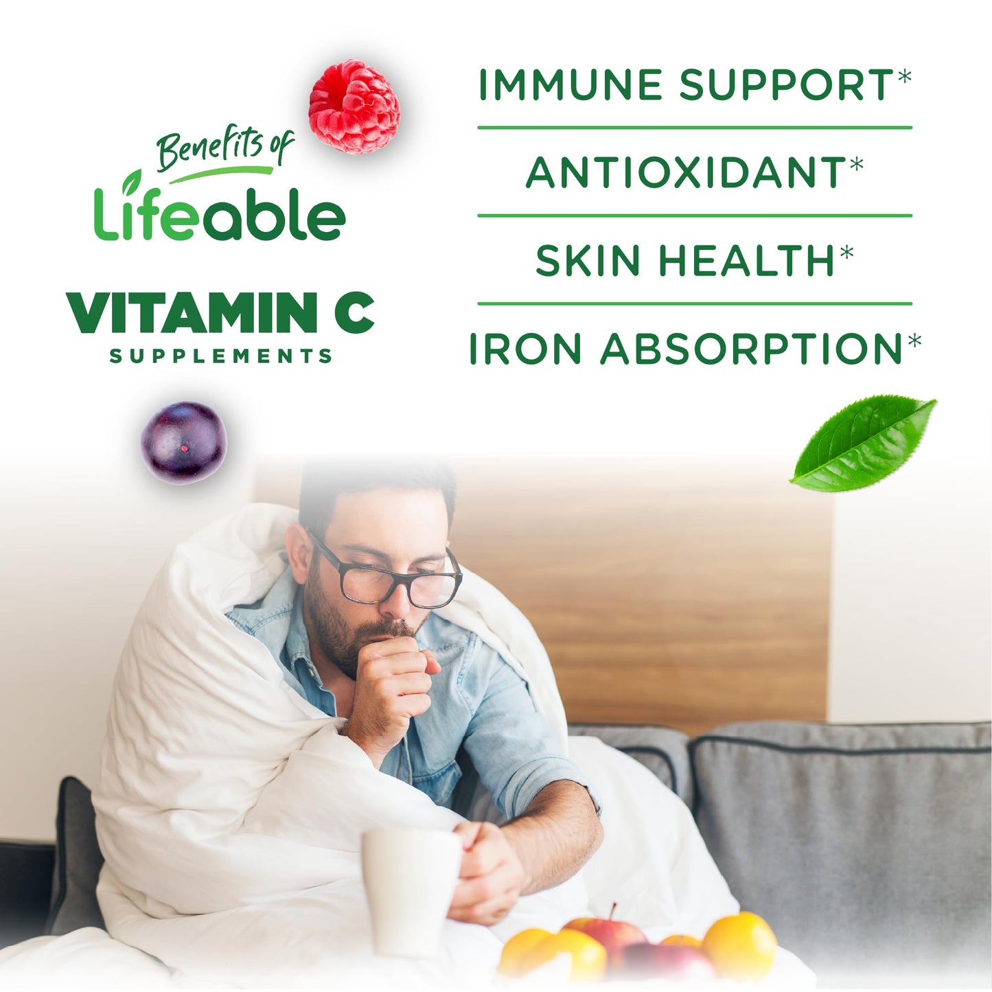 Lifeable Sugar Free Vitamin C 250 mg Gummies – Immune Support – 90 Gummies