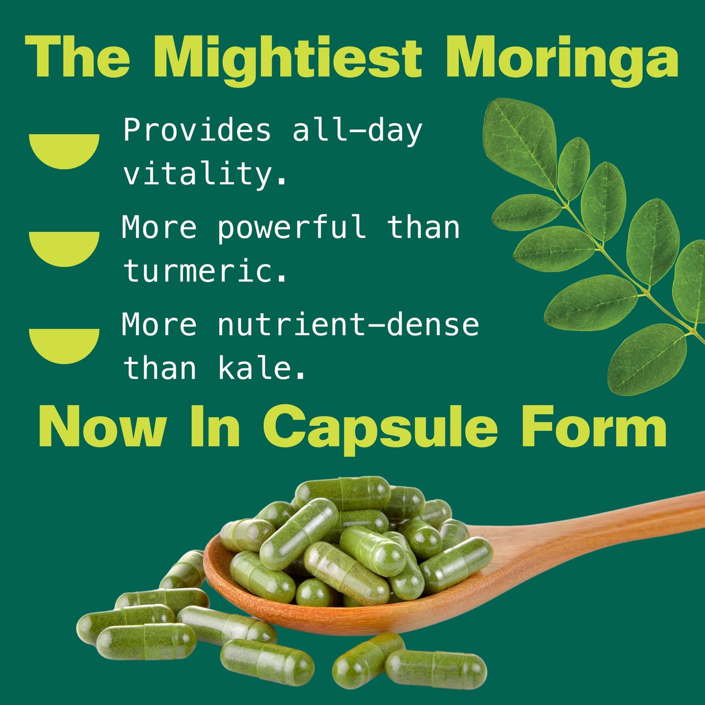 Kuli Kuli Organic Moringa Capsules, 120 Count