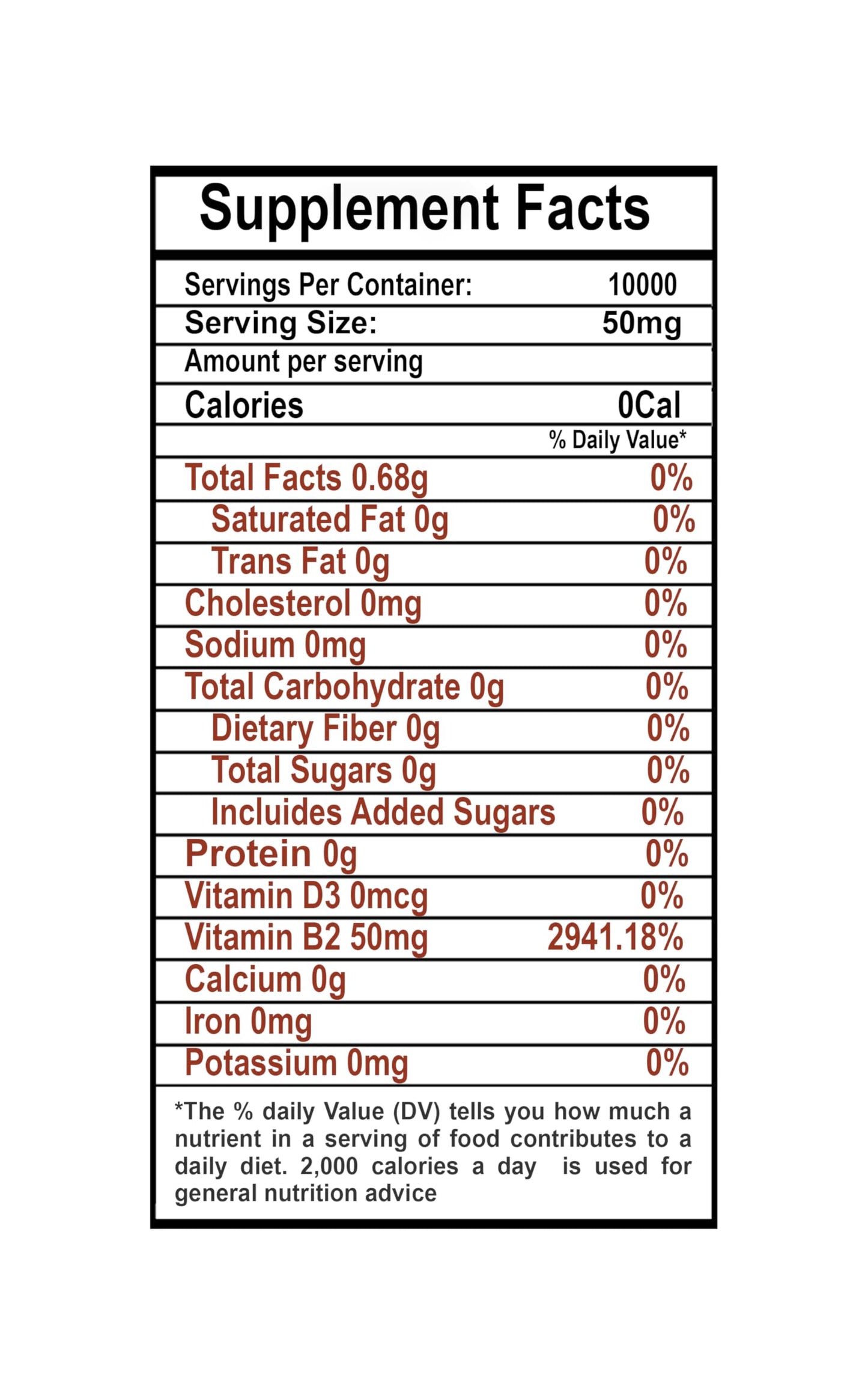 KJC Nutra Vitamin B2 Powder 500 g (17.6 oz) RIBOFLAVIN, 1 Pack