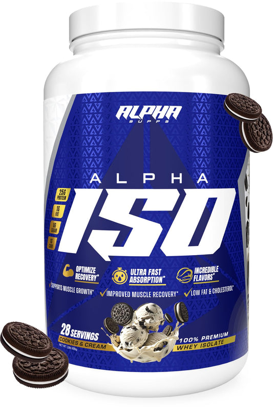 Alpha Supps ISO Low Carb 100% Whey Protein Isolate Powder, 32 Servings
