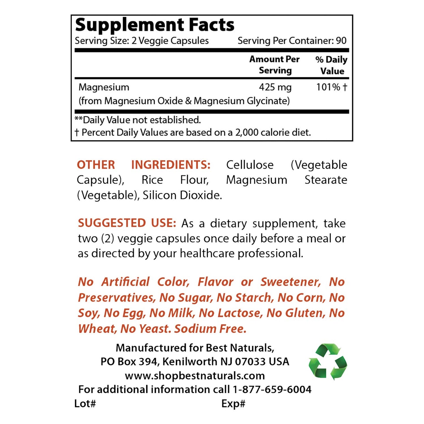 Best Naturals BCAA 3200 mg & Magnesium Glycinate 425 mg Capsule