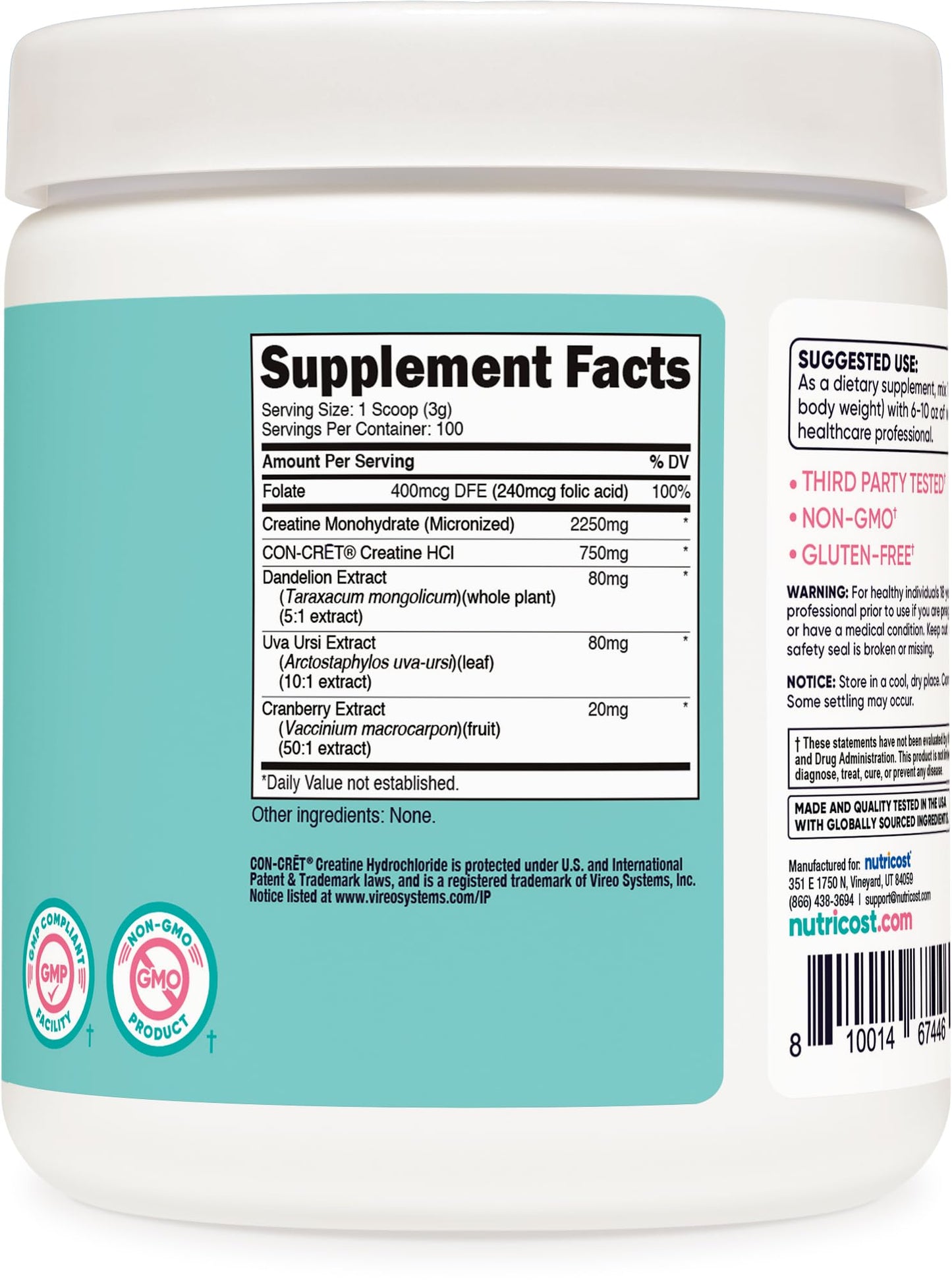 Nutricost Creatine Monohydrate Powder 11.2 Ounce